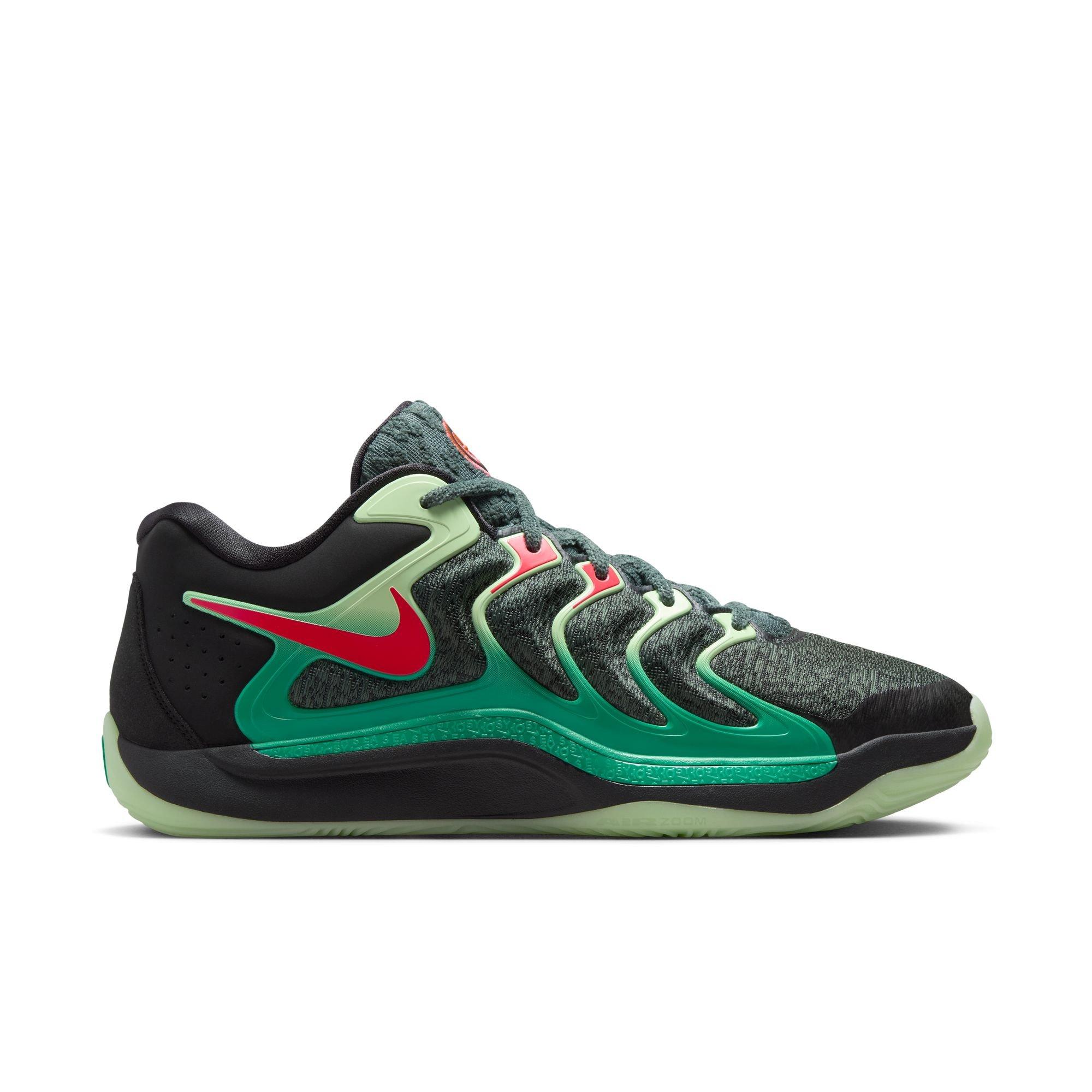 Nike KD17 "Easy Money Sniper" Men's Basketball Shoe - BLACK/BRIGHT CRIMSON/VINTAGE GREEN Thumbnail View 1