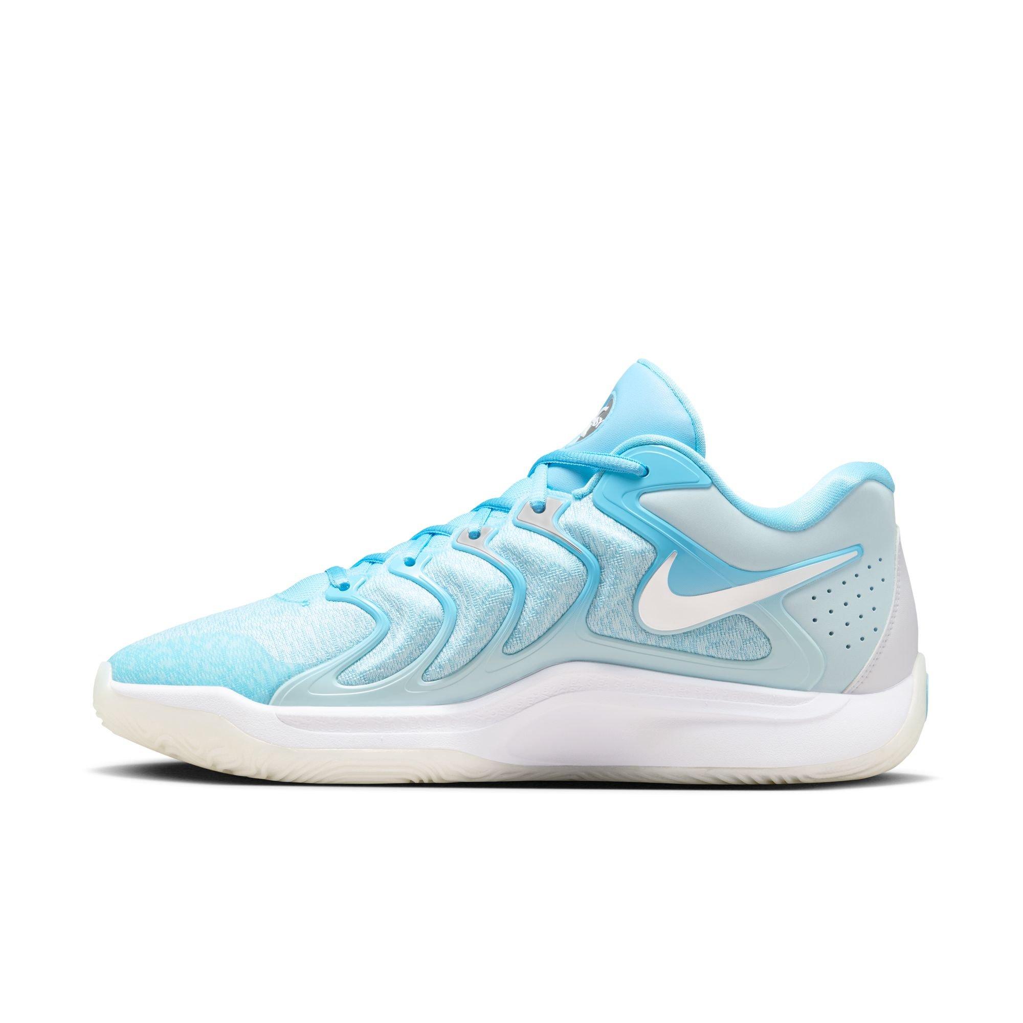 Nike KD17 "Christmas" Men's Basketball Shoe - AQUARIUS BLUE/METALLIC SILVER Thumbnail View 6