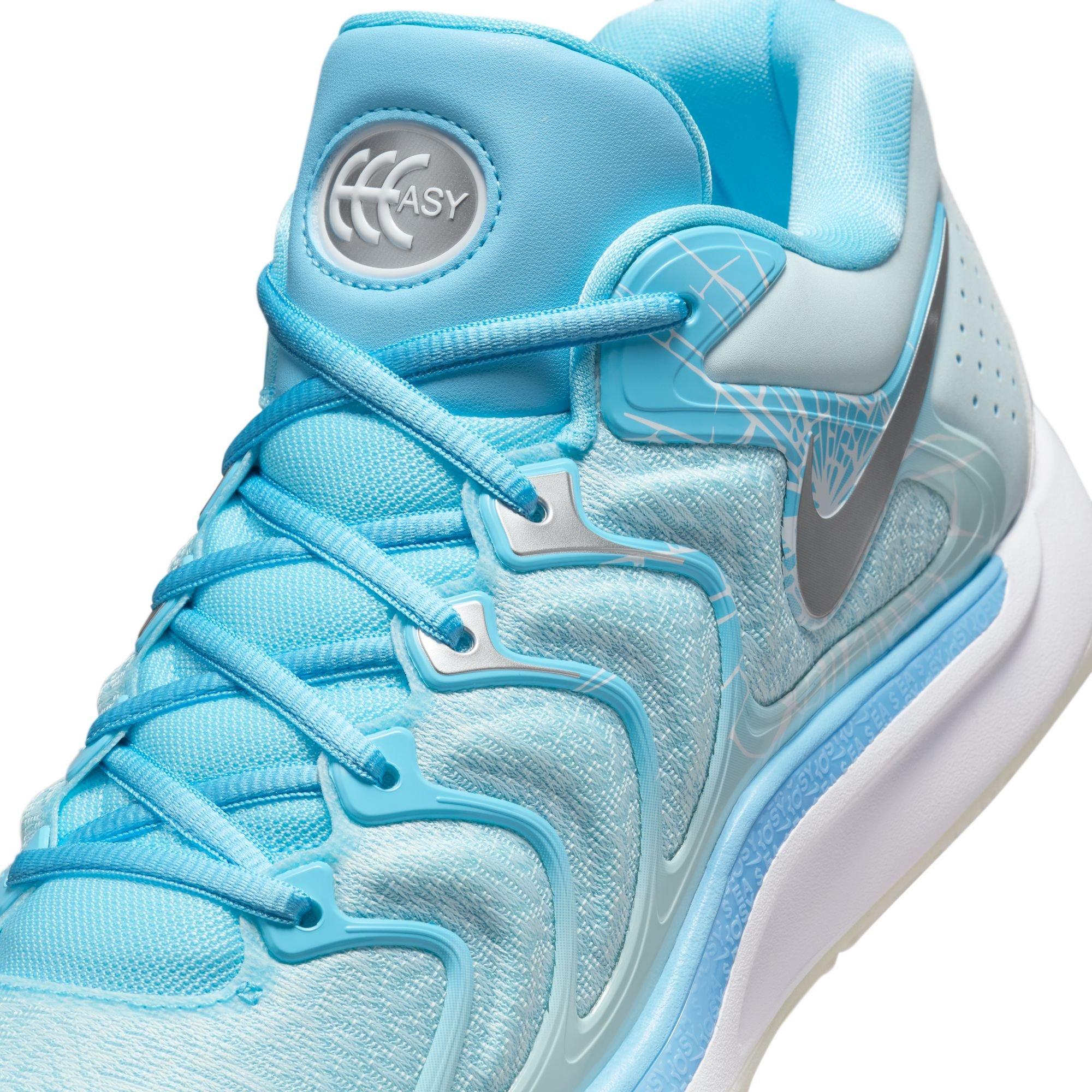 Nike KD17 "Christmas" Men's Basketball Shoe - AQUARIUS BLUE/METALLIC SILVER Thumbnail View 4