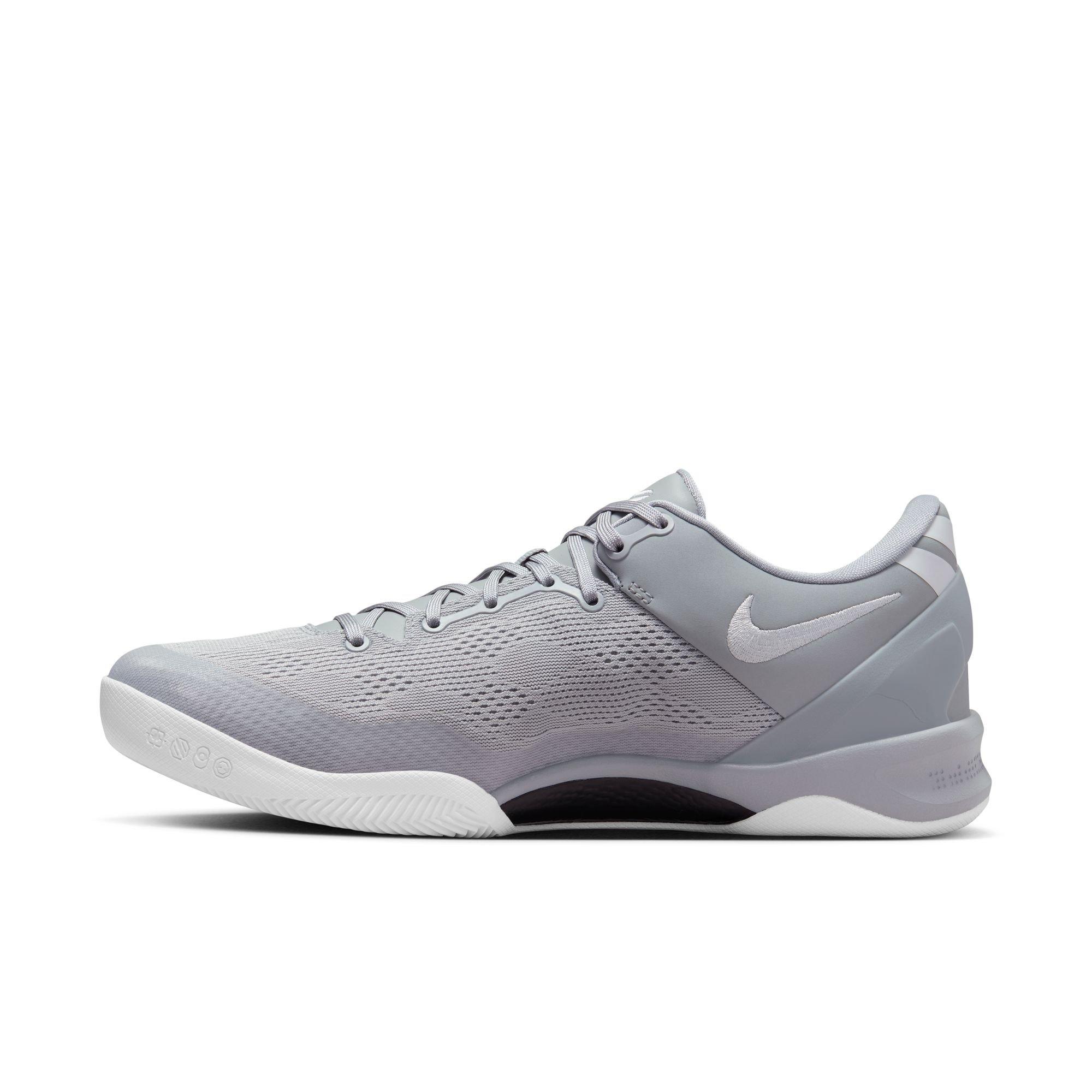 Nike Kobe 8 Protro "Wolf Grey" Men's Basketball Shoe - WOLF GREY/WHITE Thumbnail View 9