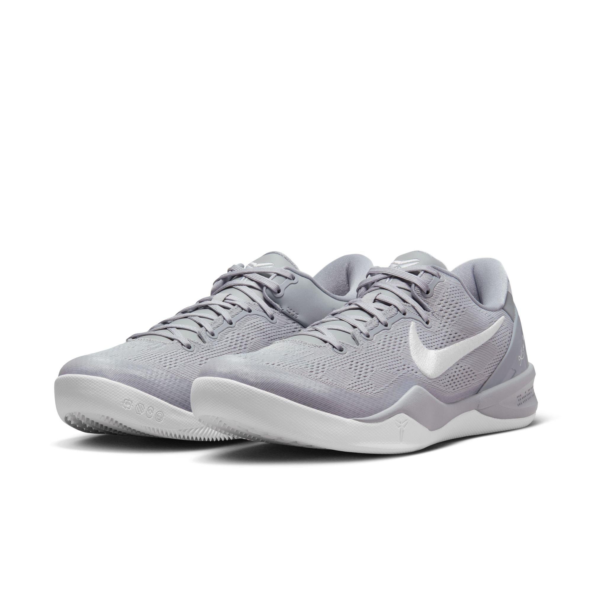 Nike Kobe 8 Protro "Wolf Grey" Men's Basketball Shoe - WOLF GREY/WHITE Thumbnail View 3