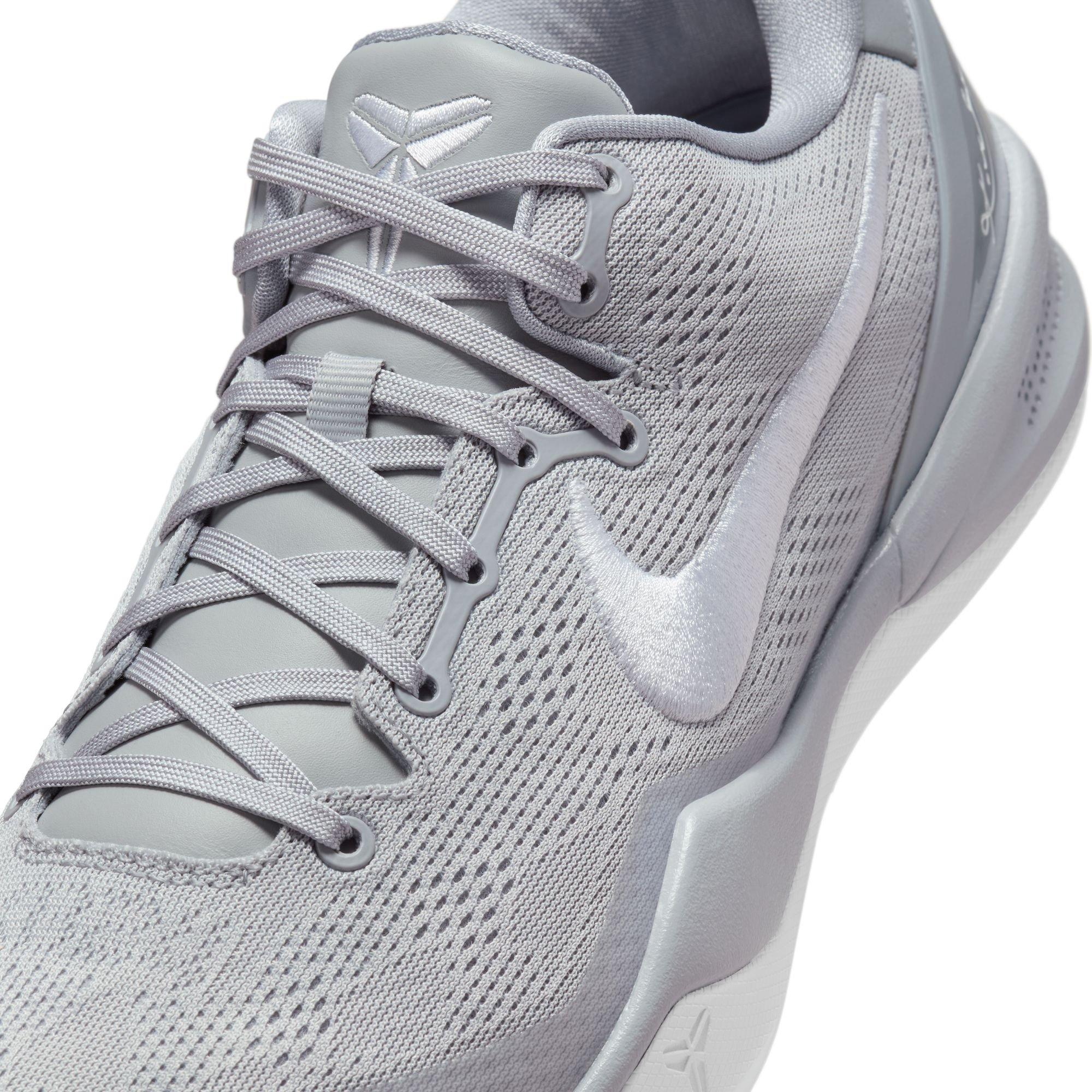 Nike Kobe 8 Protro "Wolf Grey" Men's Basketball Shoe - WOLF GREY/WHITE Thumbnail View 4