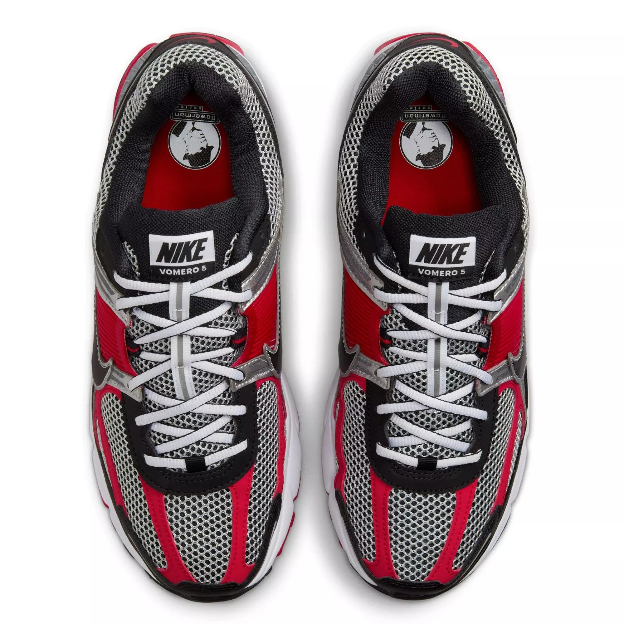 Nike Zoom Vomero 5 "Metallic Silver/University Red/White/Black" Men's Shoe - RED/BLACK/GREY