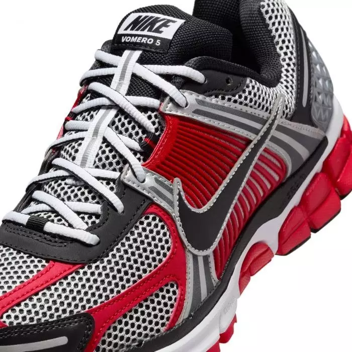 Nike Zoom Vomero 5 "Metallic Silver/University Red/White/Black" Men's Shoe - RED/BLACK/GREY