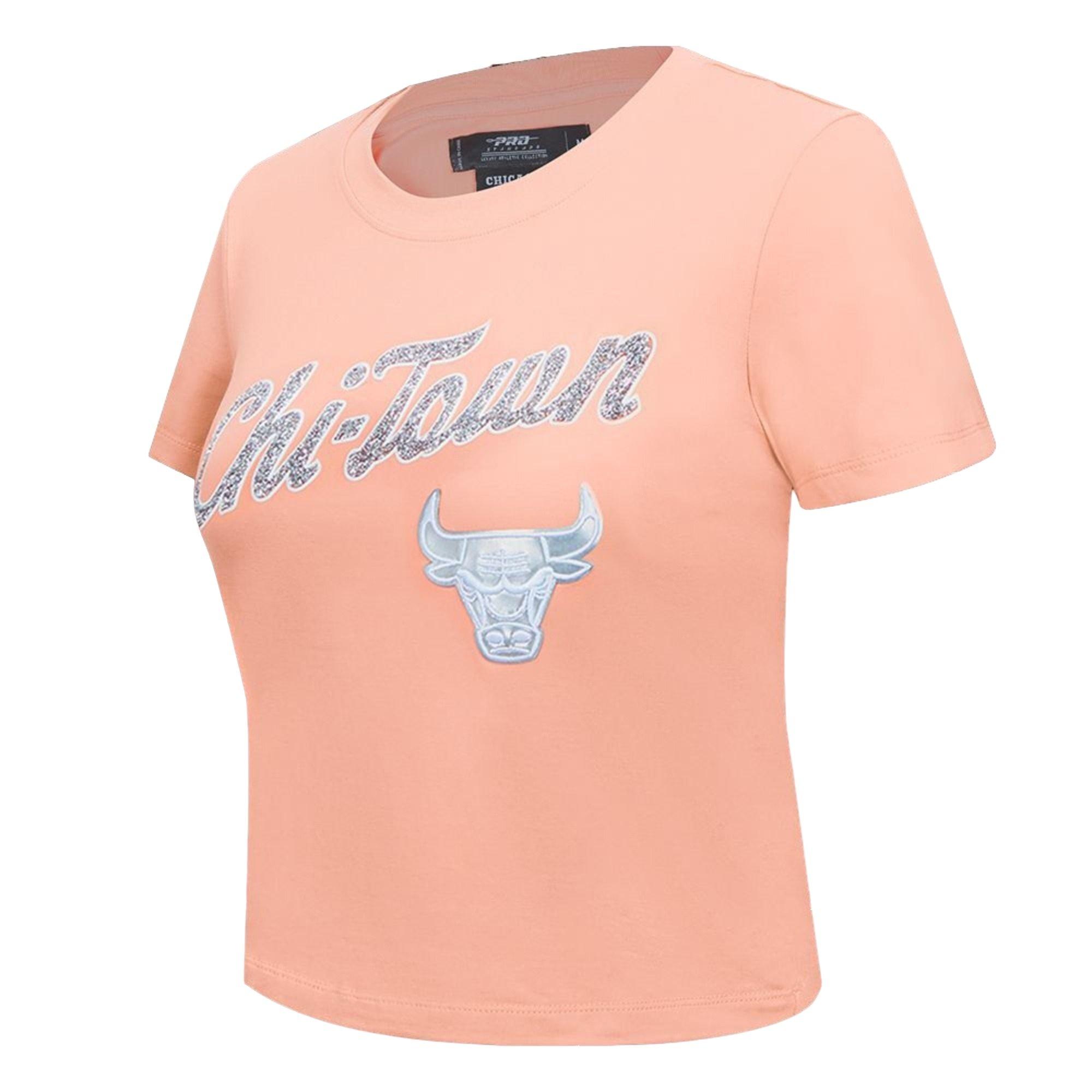 Pro Standard Women's Chicago Bulls Baby Short Sleeve Top-Guava - PINK Thumbnail View 1
