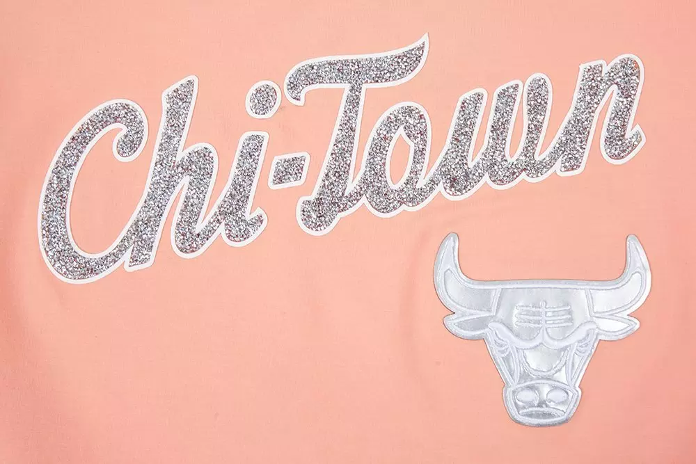 Pro Standard Women's Chicago Bulls Baby Short Sleeve Top-Guava - PINK