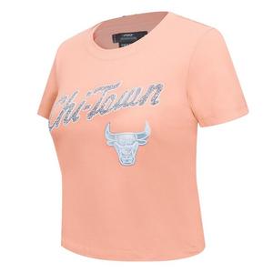 Pro Standard Women's Chicago Bulls Baby Short Sleeve Top-Guava