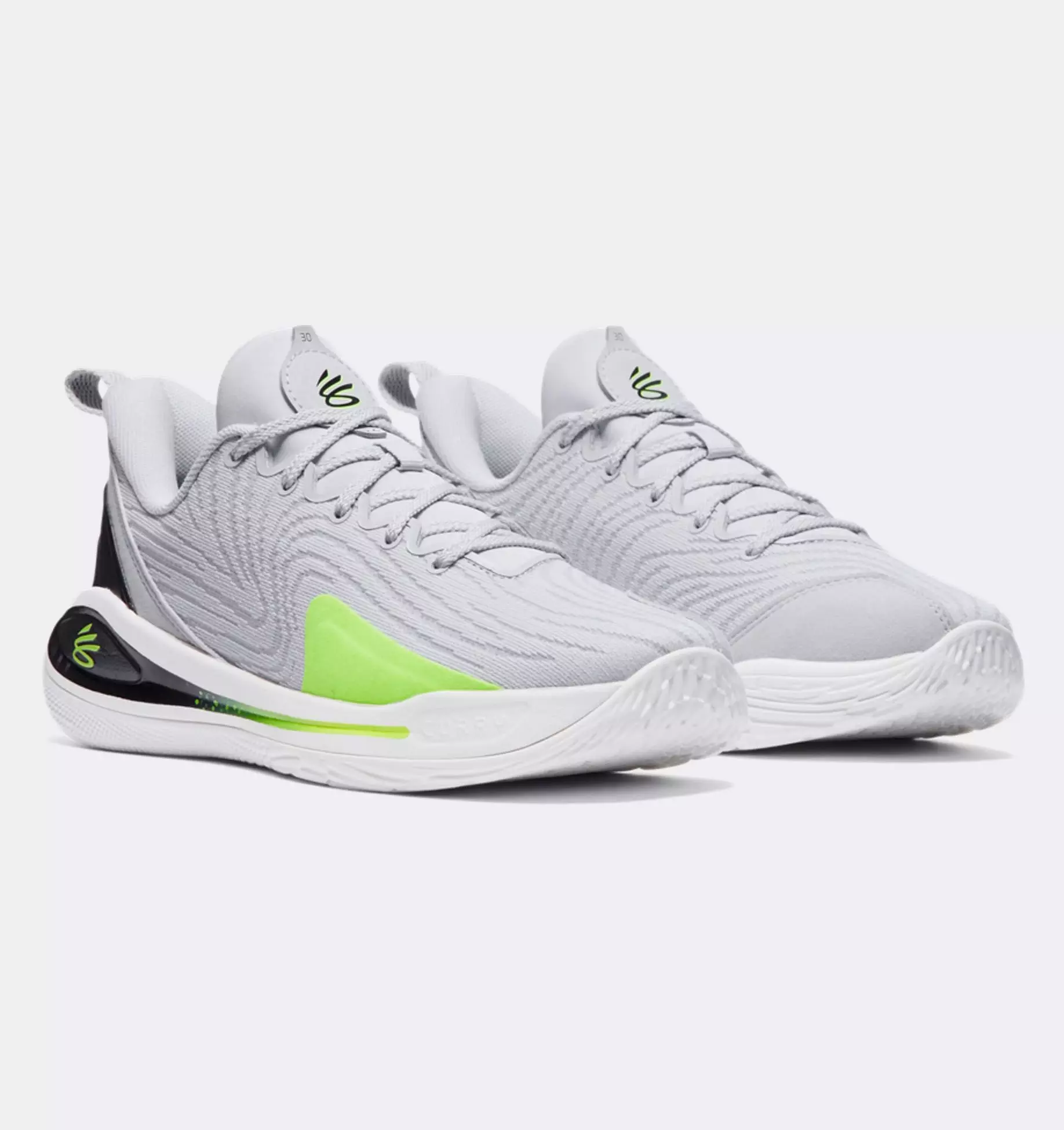 Under Armour Curry 12 "Gravity" Grade School Kids' Basketball Shoe - GREY/VOLT