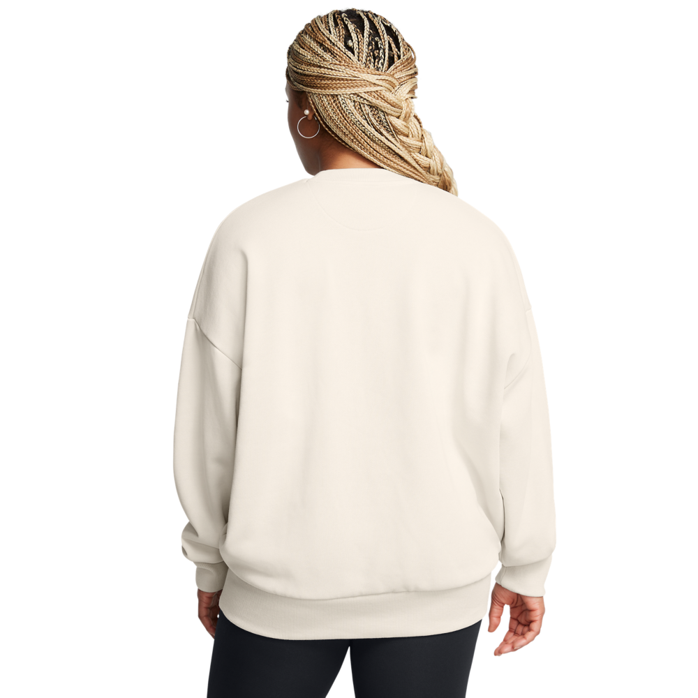Under Armour Women's Heavyweight Fleece Oversized Crewneck - WHITE Thumbnail View 2