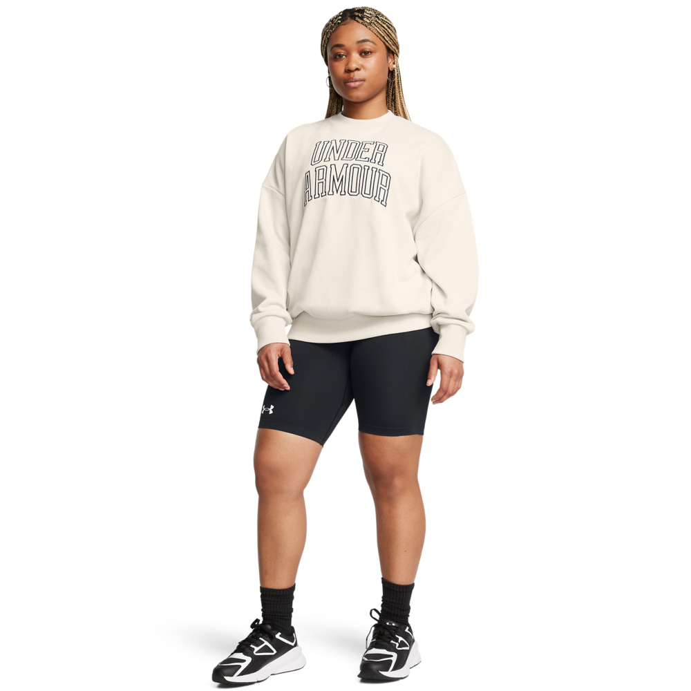 Under Armour Women's Heavyweight Fleece Oversized Crewneck - WHITE Thumbnail View 3
