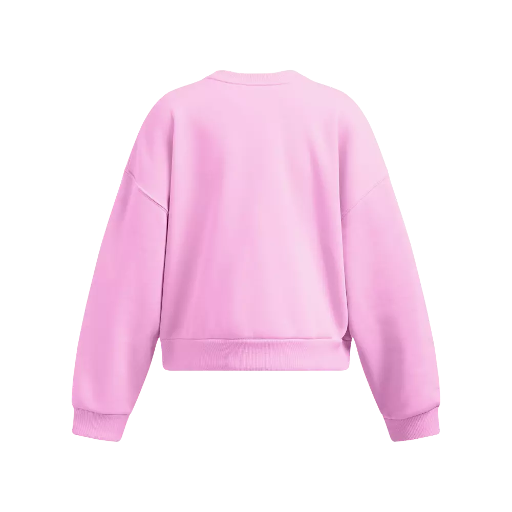 Under Armour Big Girls' Rival Fleece Oversized Crew - PINK
