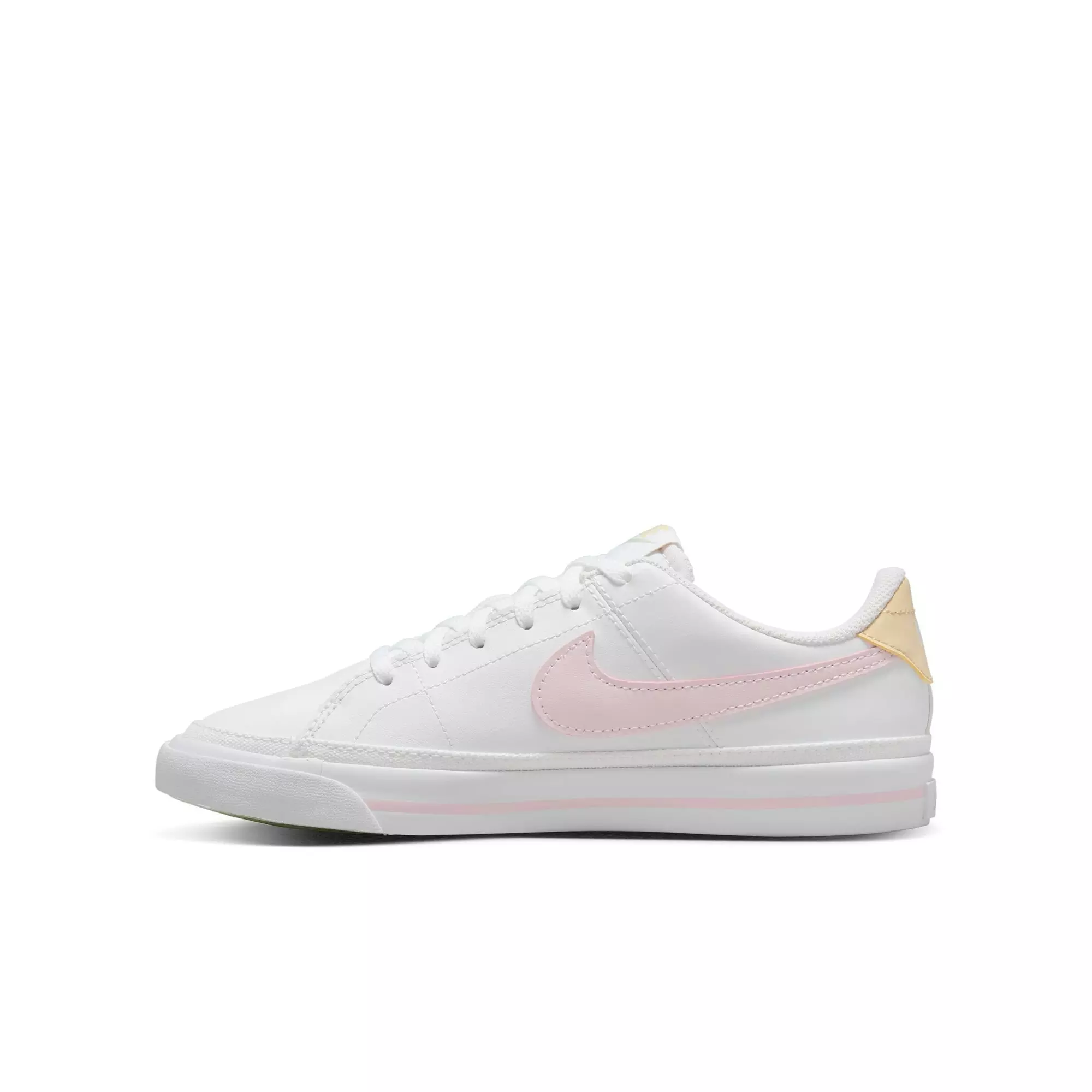 Nike Court Legacy "White/Pink Foam/Sesame/Honeydew" Grade School Girls' Shoe - WHITE/PINK