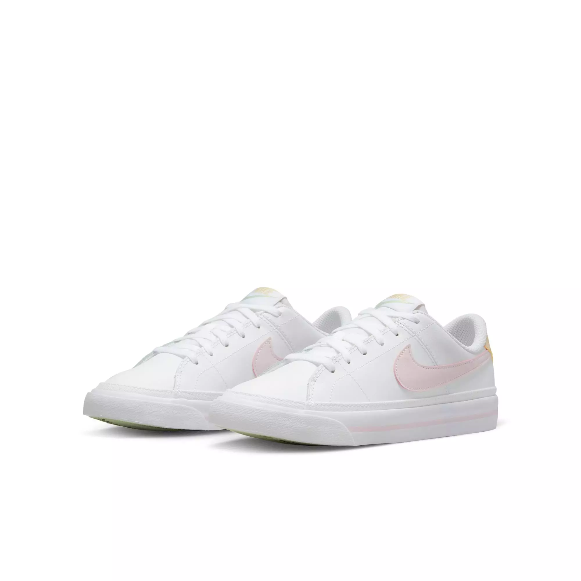 Nike Court Legacy "White/Pink Foam/Sesame/Honeydew" Grade School Girls' Shoe - WHITE/PINK
