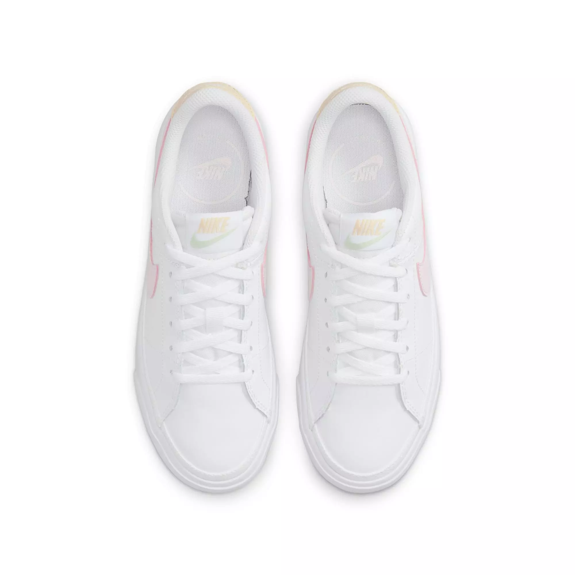 Nike Court Legacy "White/Pink Foam/Sesame/Honeydew" Grade School Girls' Shoe - WHITE/PINK