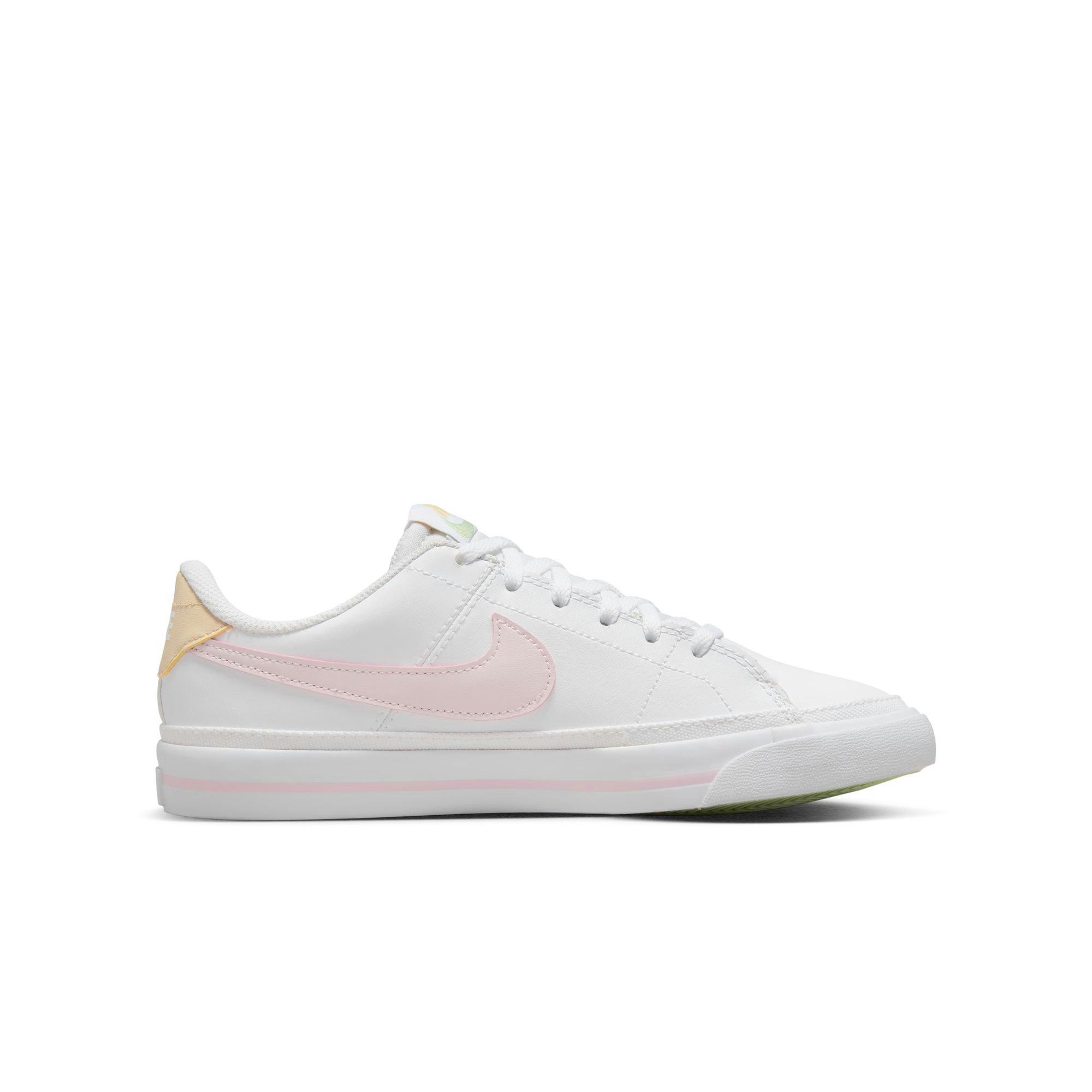 Nike Court Legacy "White/Pink Foam/Sesame/Honeydew" Grade School Girls' Shoe - WHITE/PINK Thumbnail View 2