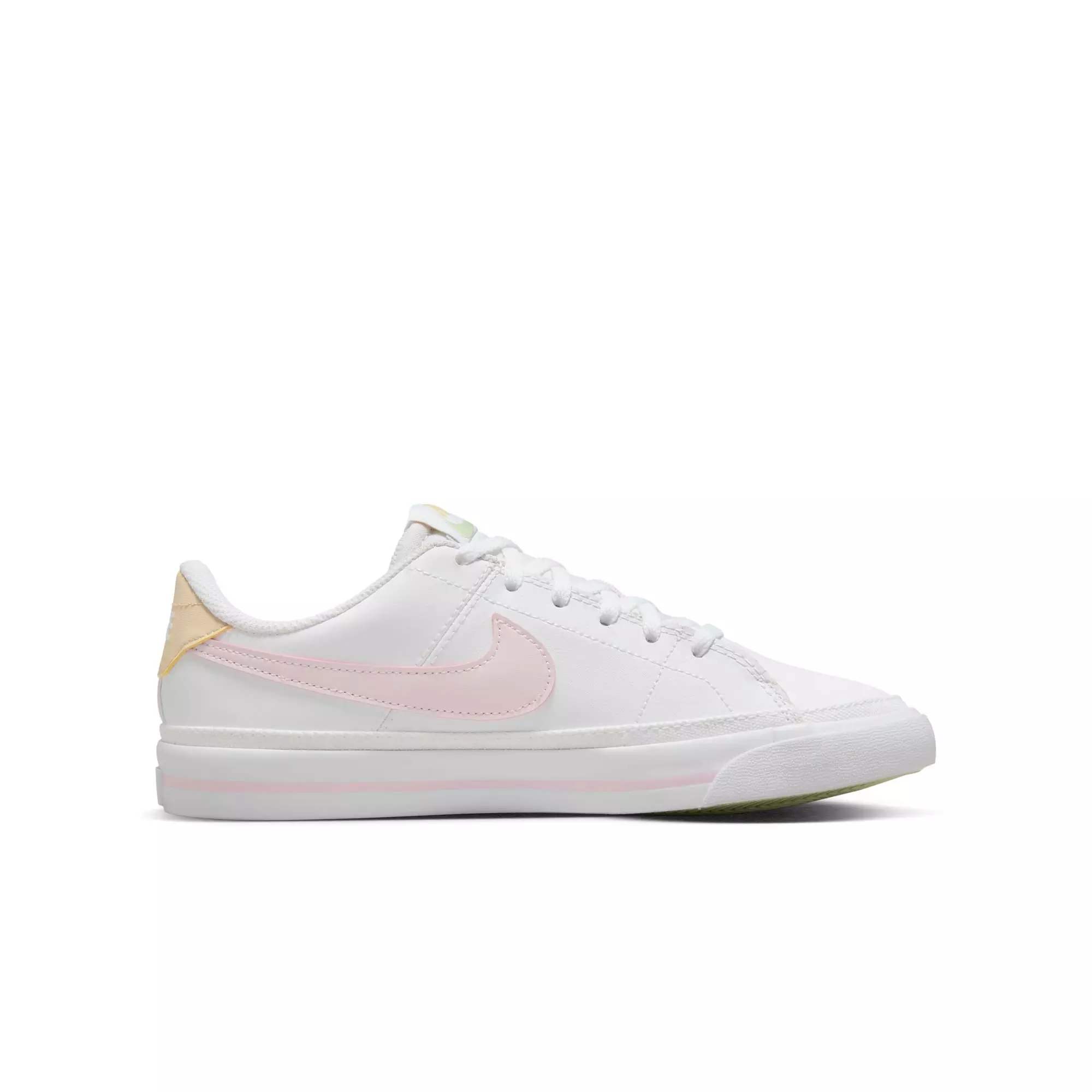Nike Court Legacy "White/Pink Foam/Sesame/Honeydew" Grade School Girls' Shoe - WHITE/PINK