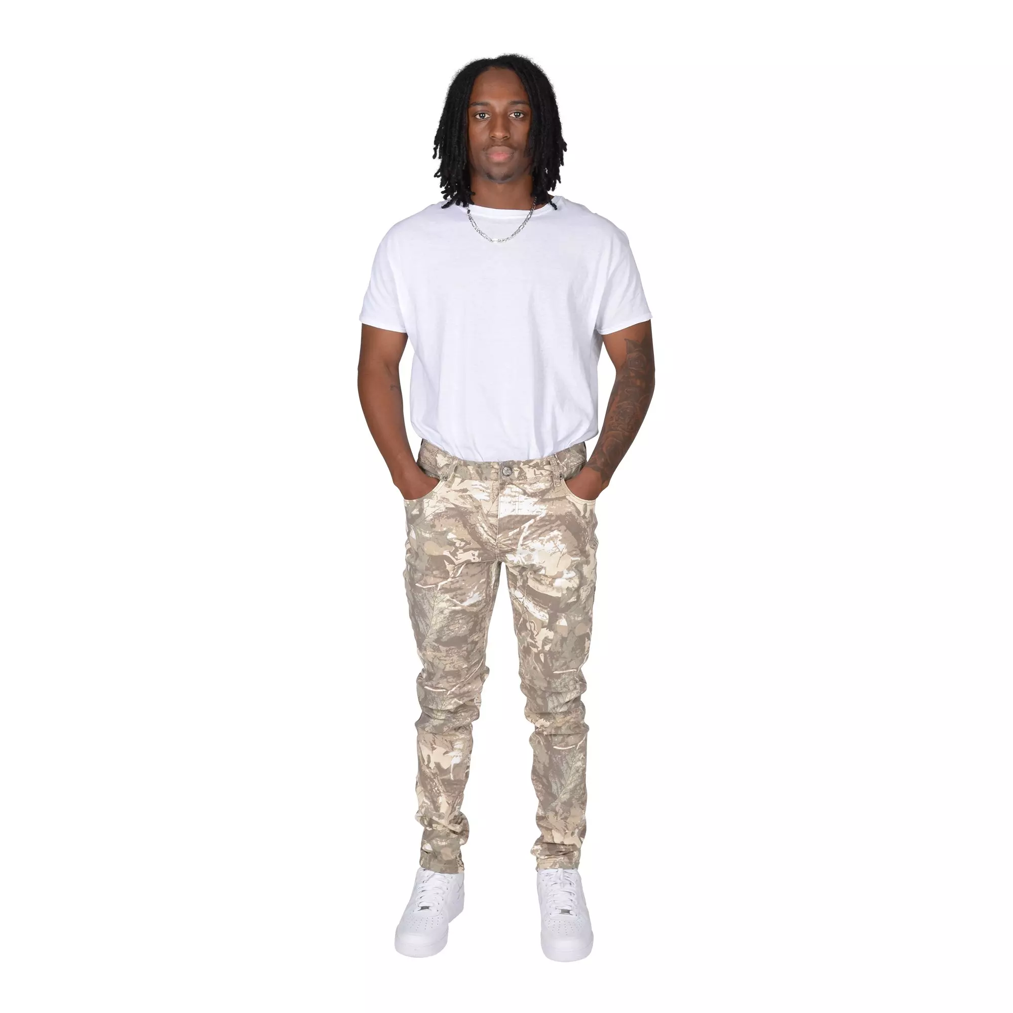 Grindhouse Men's Washed Camo Denim Jeans - CAMOUFLAGE