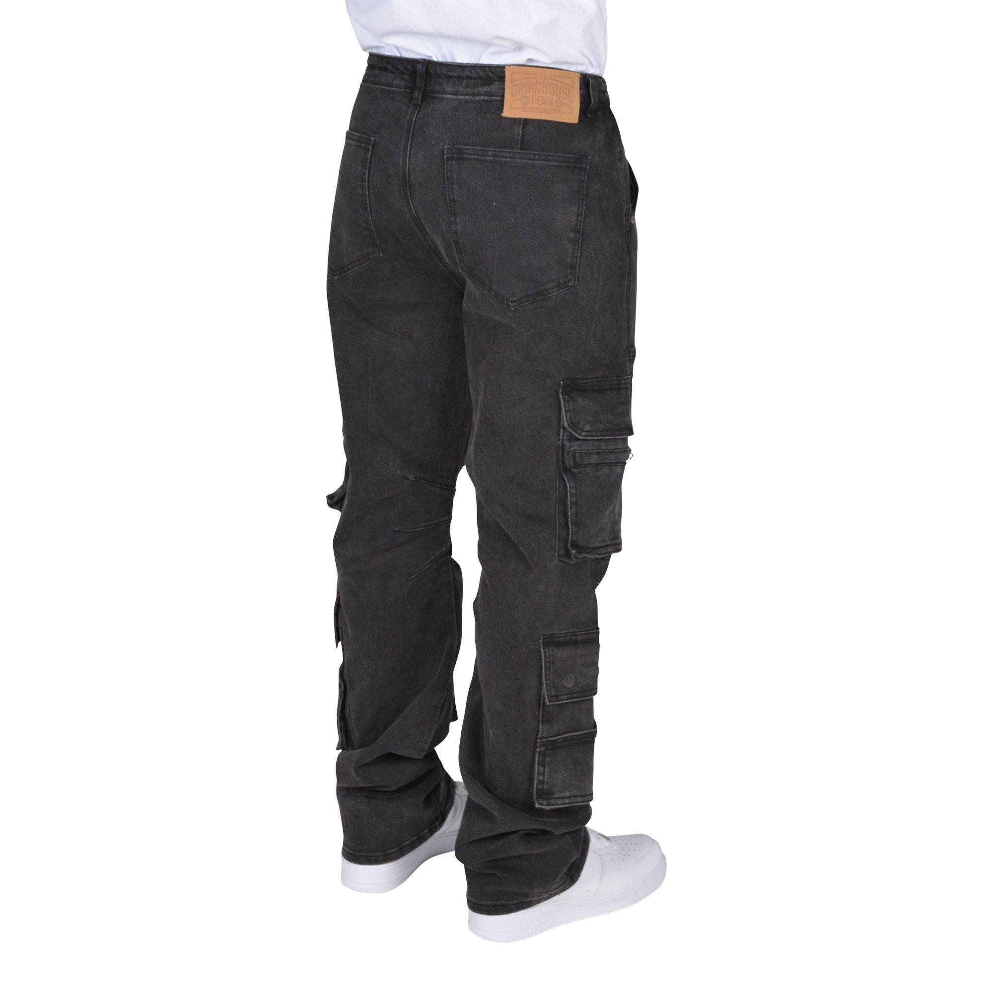 Grindhouse Straight Fit Multi Cargo Men's Ash Black Pants