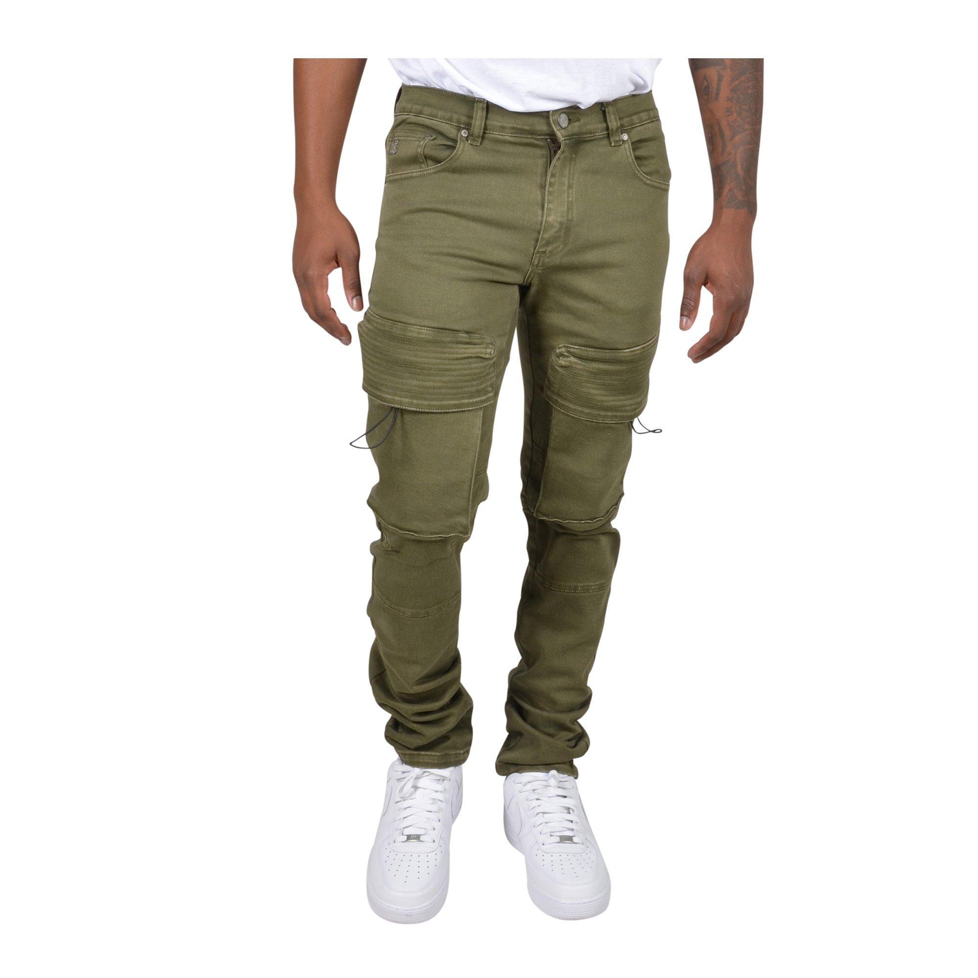 Grindhouse Bellow Chord Pocket Green Denim Men's Jeans