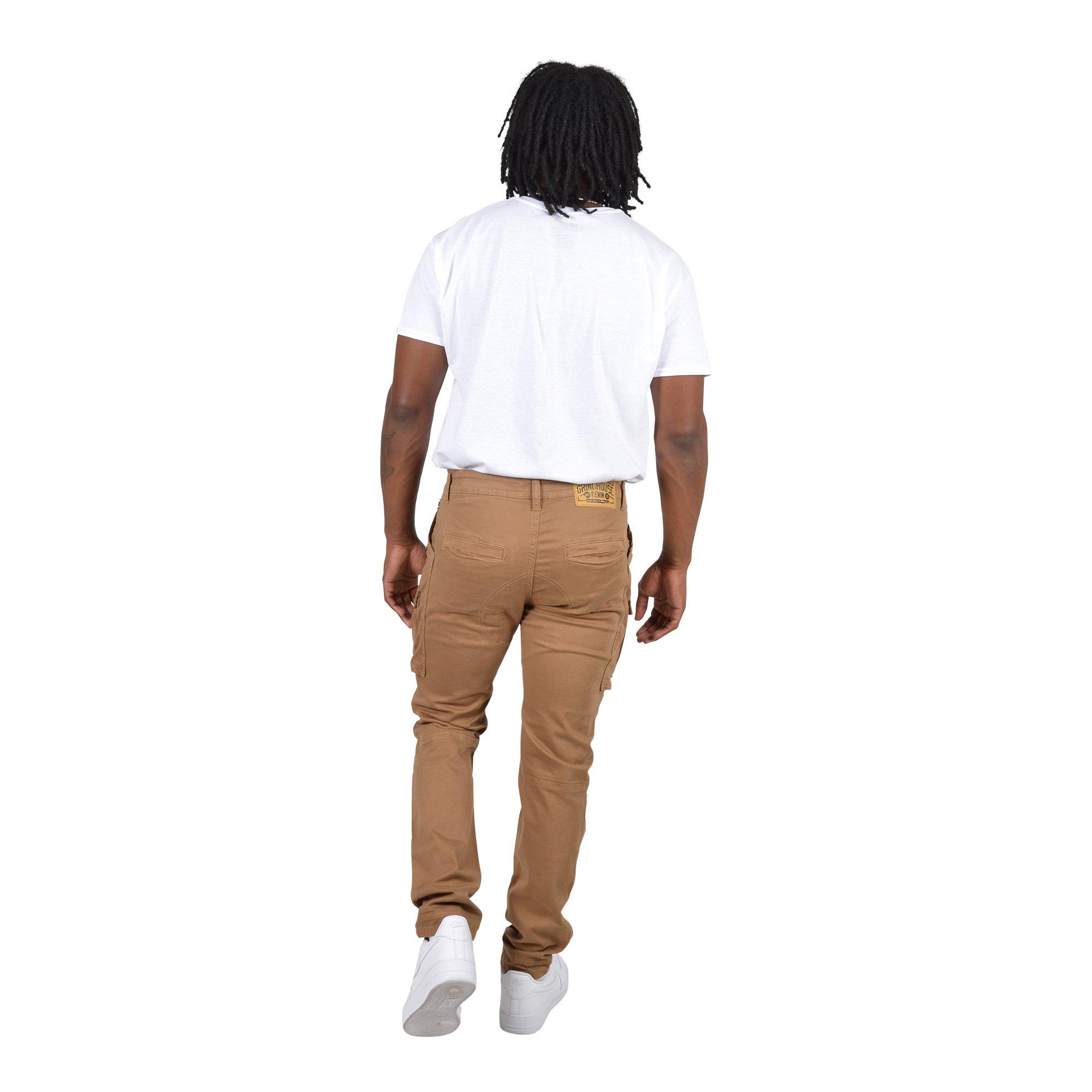 Grindhouse Twill Front Cargo Zip Khaki Men's Pants