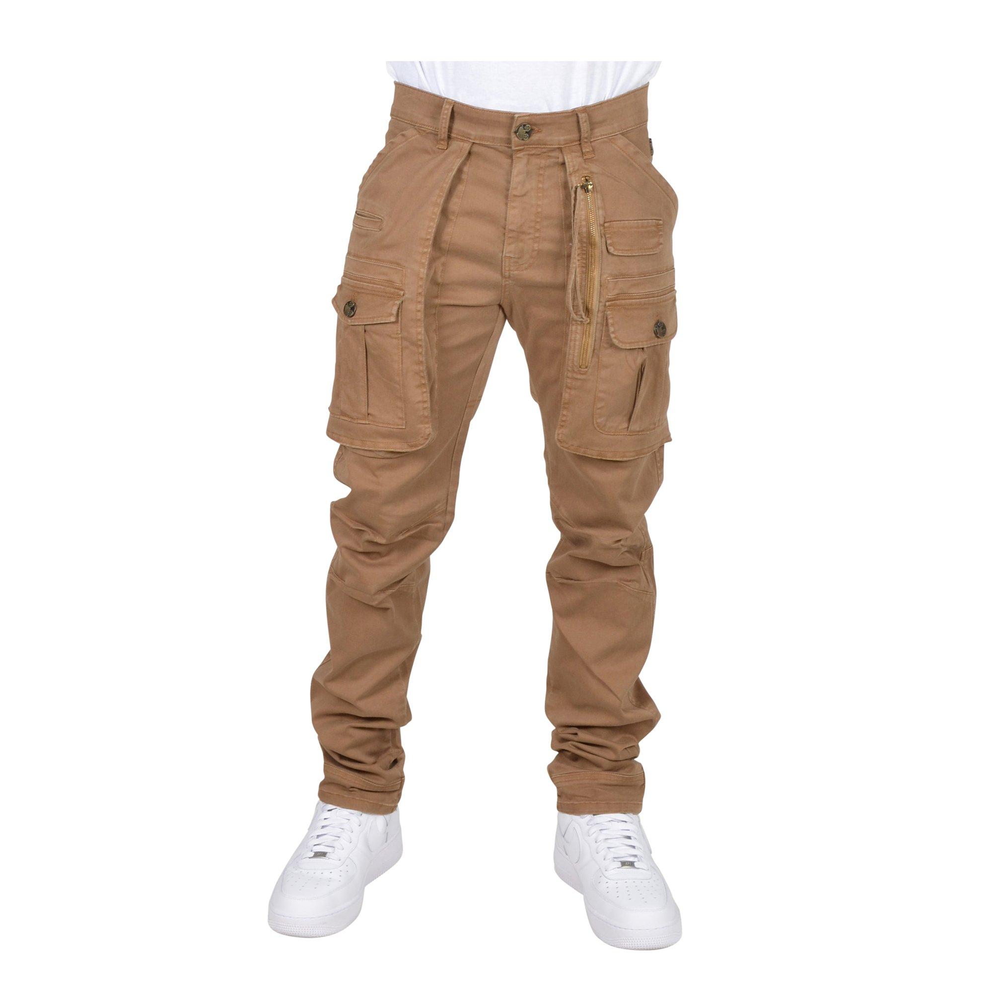 Grindhouse Twill Front Cargo Zip Khaki Men's Pants