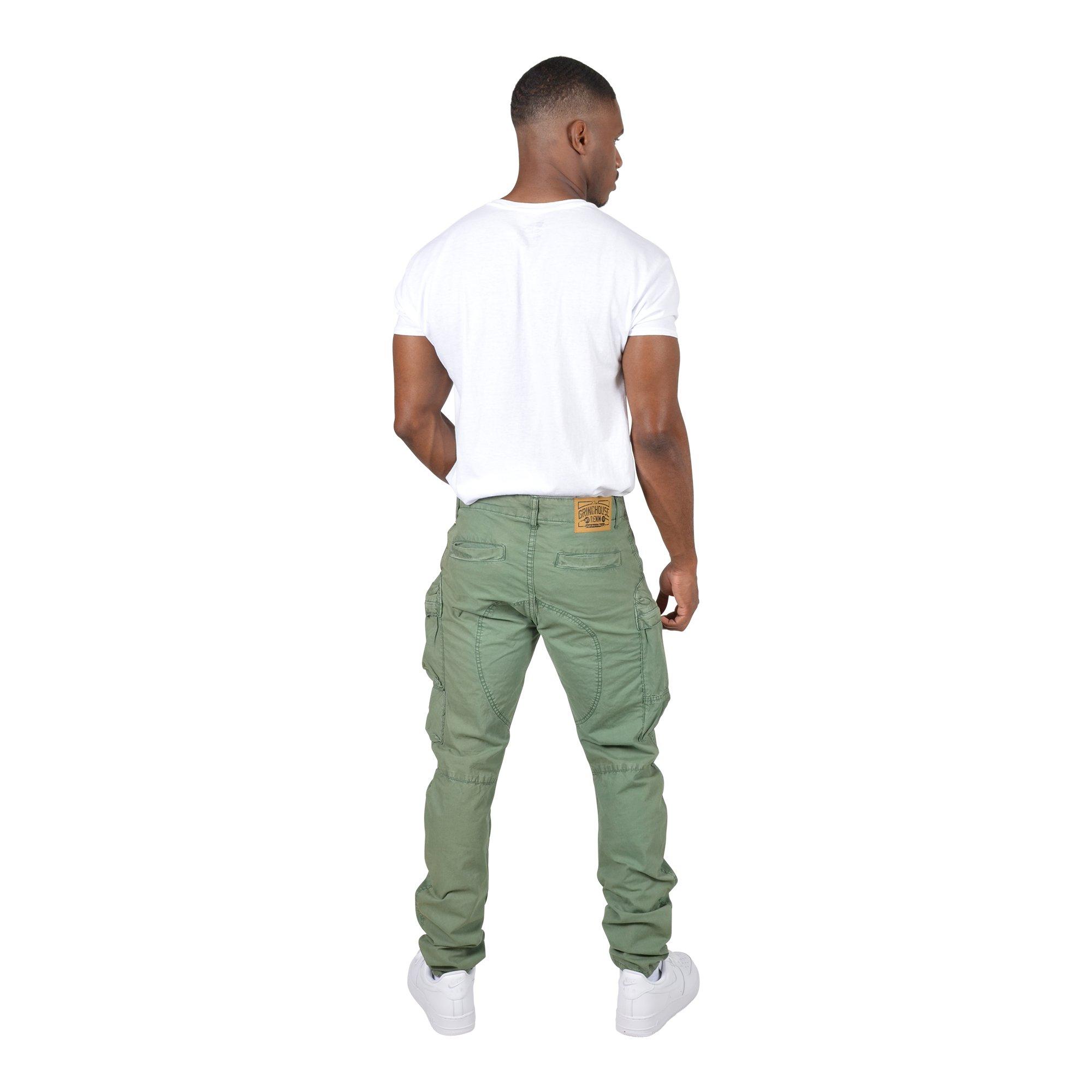 Grindhouse Twill Front Cargo Zip Green Men's Pants