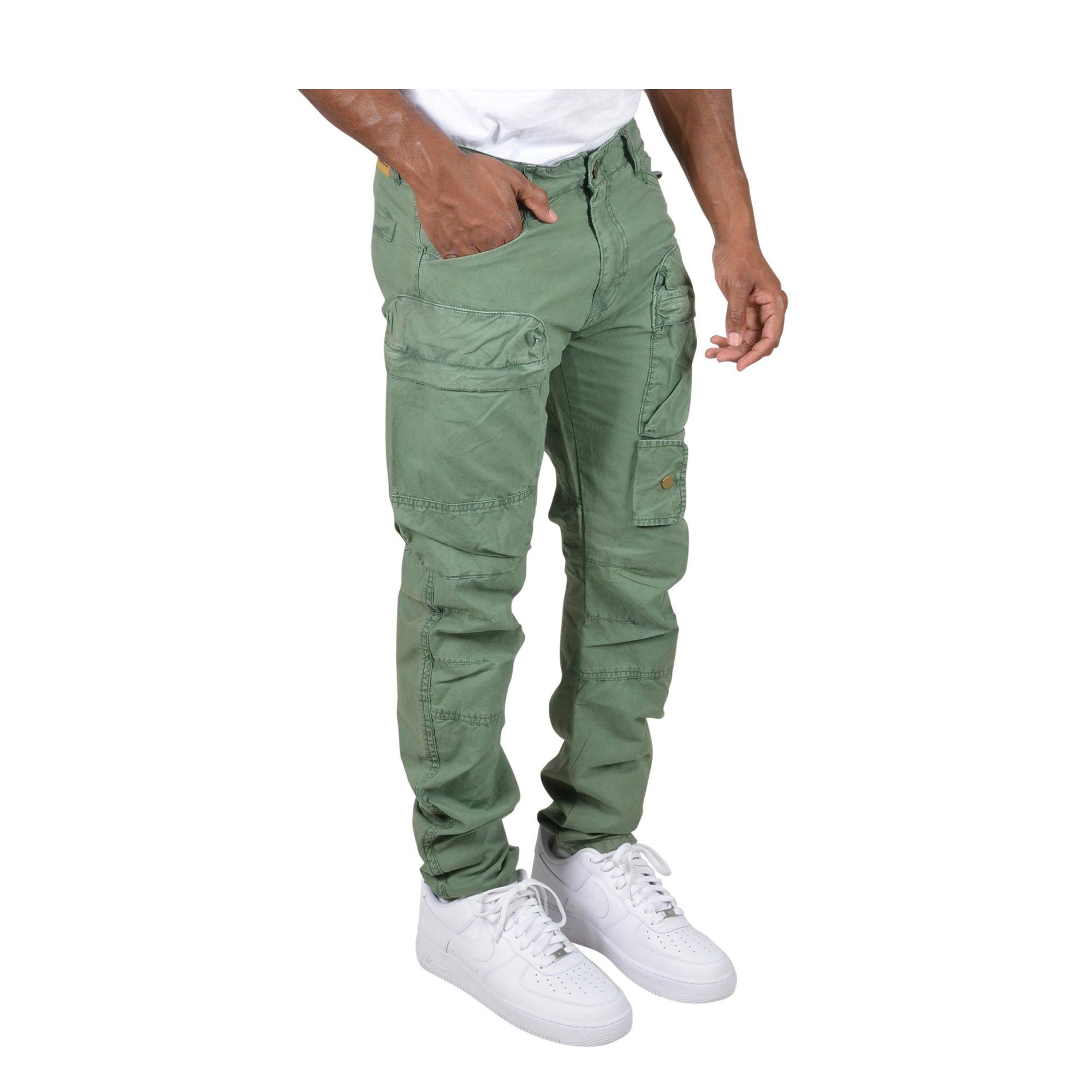 Grindhouse Twill Front Cargo Zip Green Men's Pants