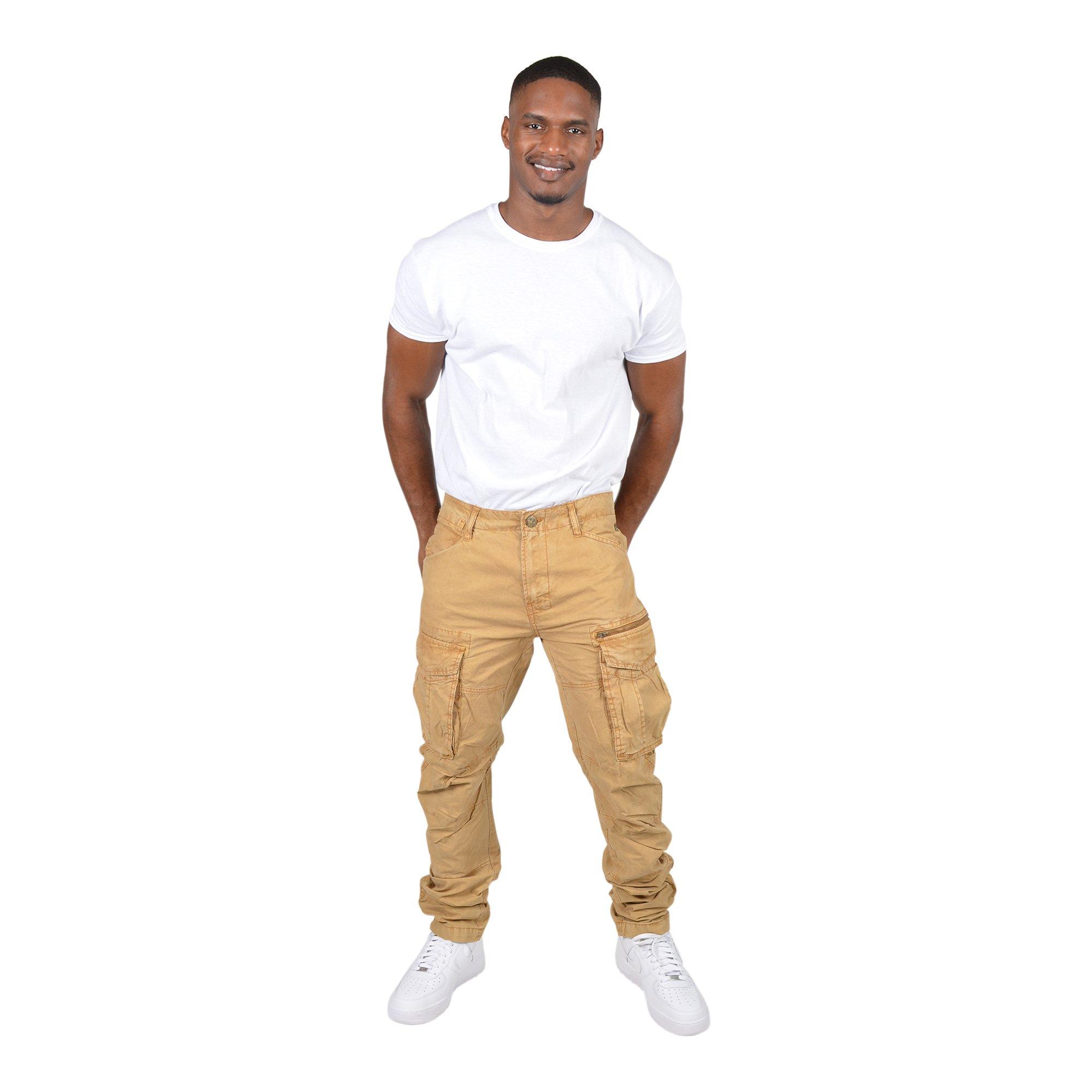 Grindhouse Men's Twill Front Cargo Log Zip Pants - Rust - RUST