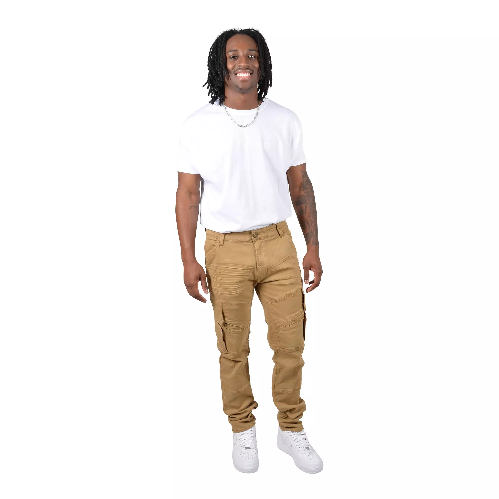 Grindhouse Men's Twill Front Angle Cargo Pants - Khaki - KHAKI