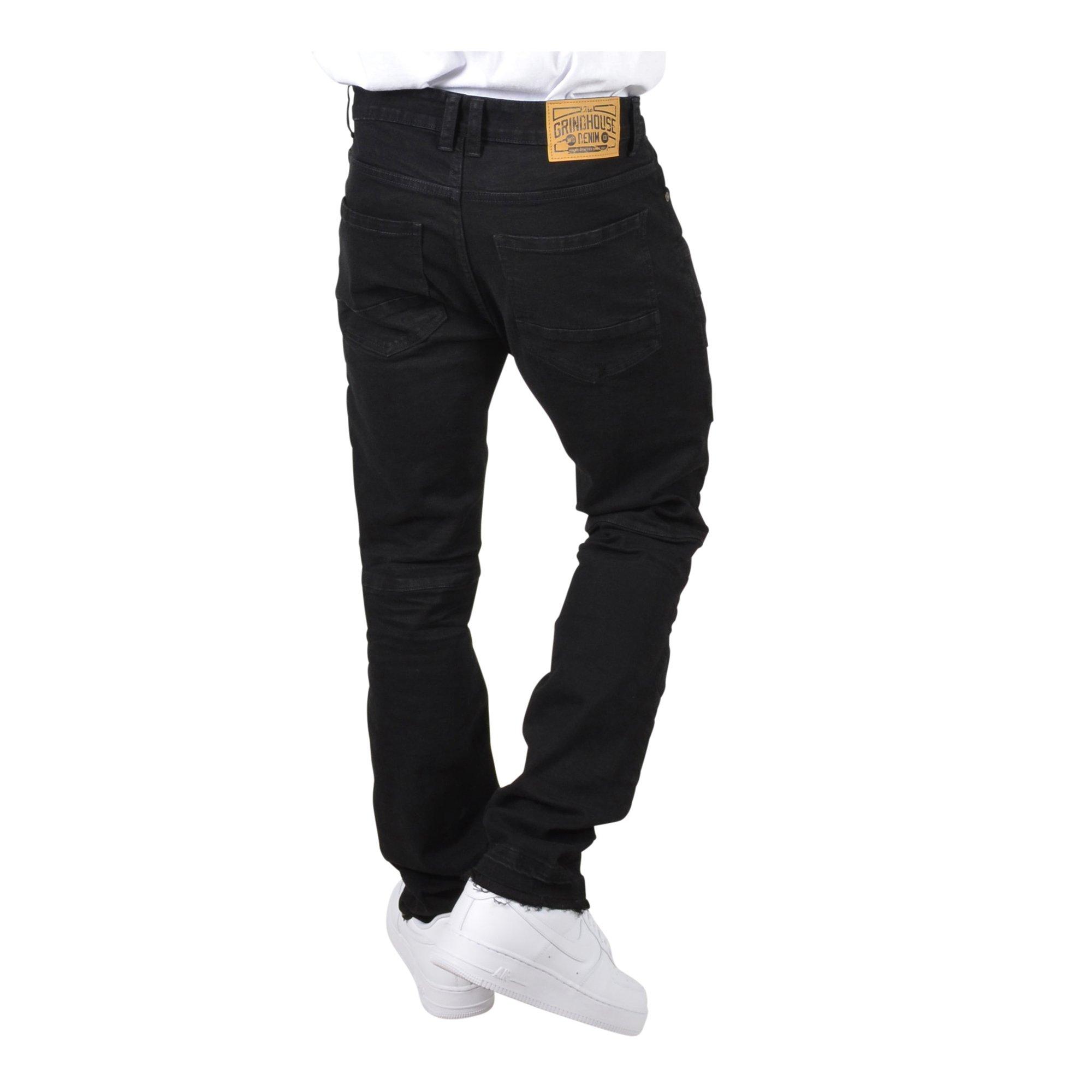 Grindhouse Multi Seam Ripped Denim Black Men's Jeans