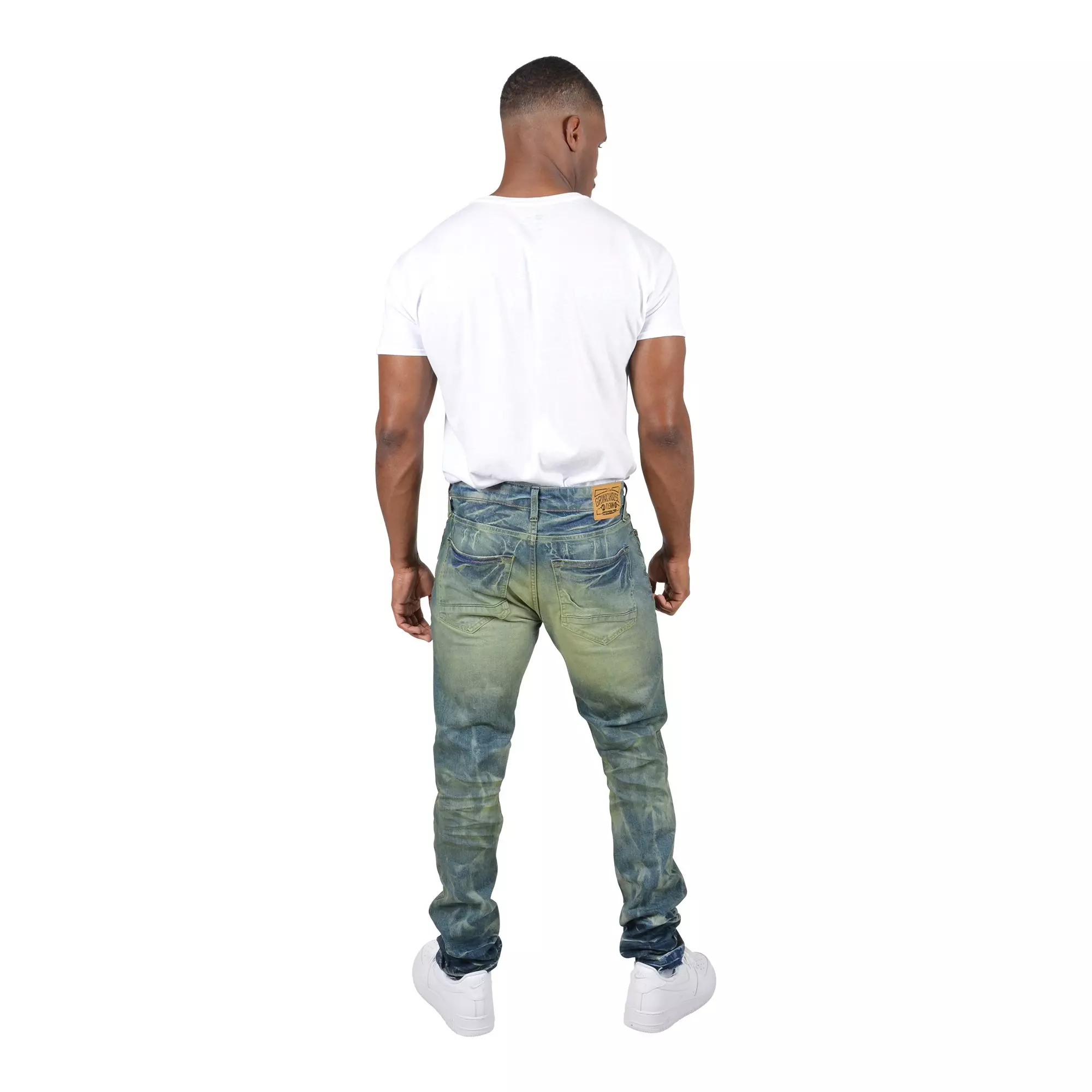 Grindhouse Men's Rip N Repair Open Hem Slim Fit Denim Jeans - Blue - BLUE