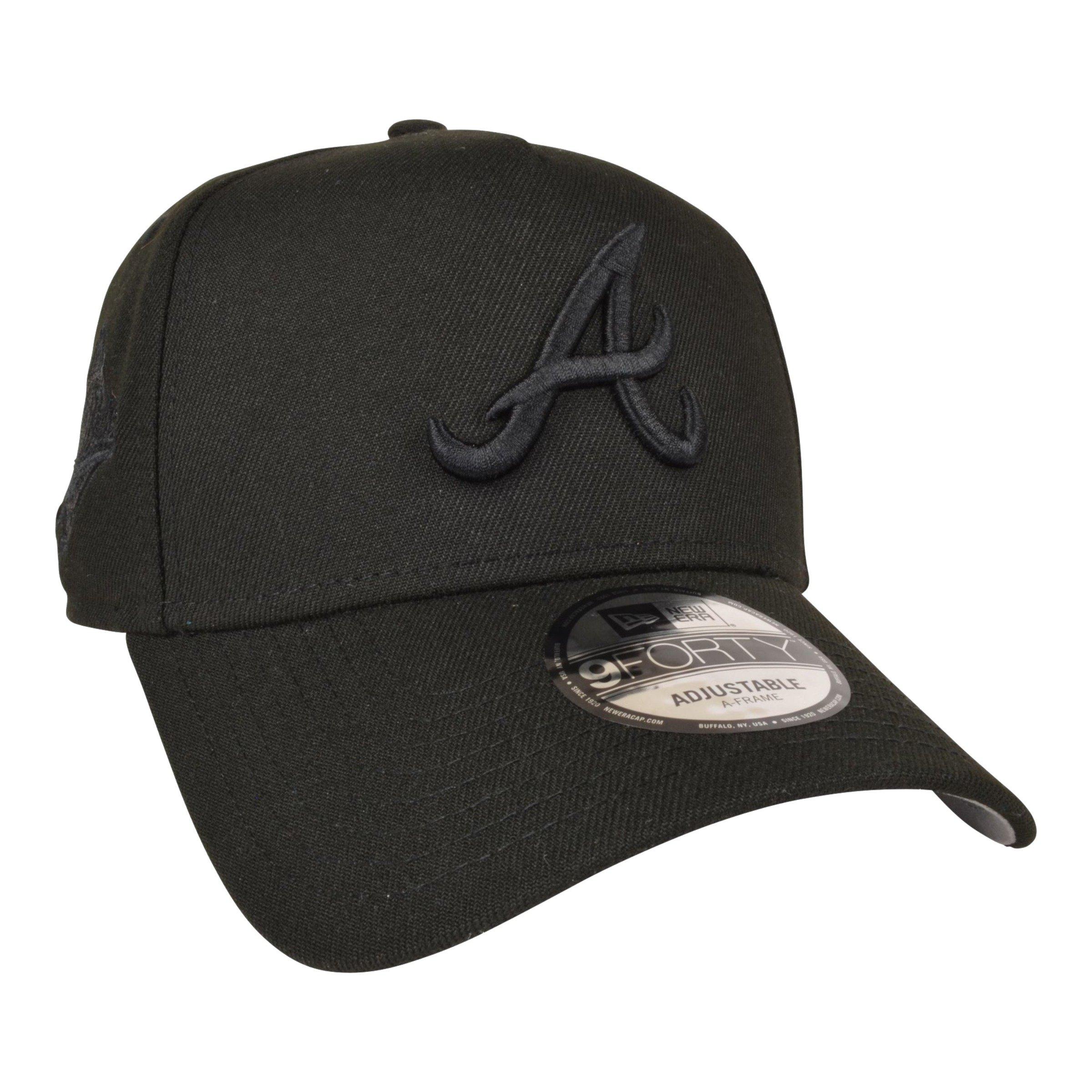 New Era Atlanta Braves 9FORTY Snapback Hat - Black - BLACK Thumbnail View 2