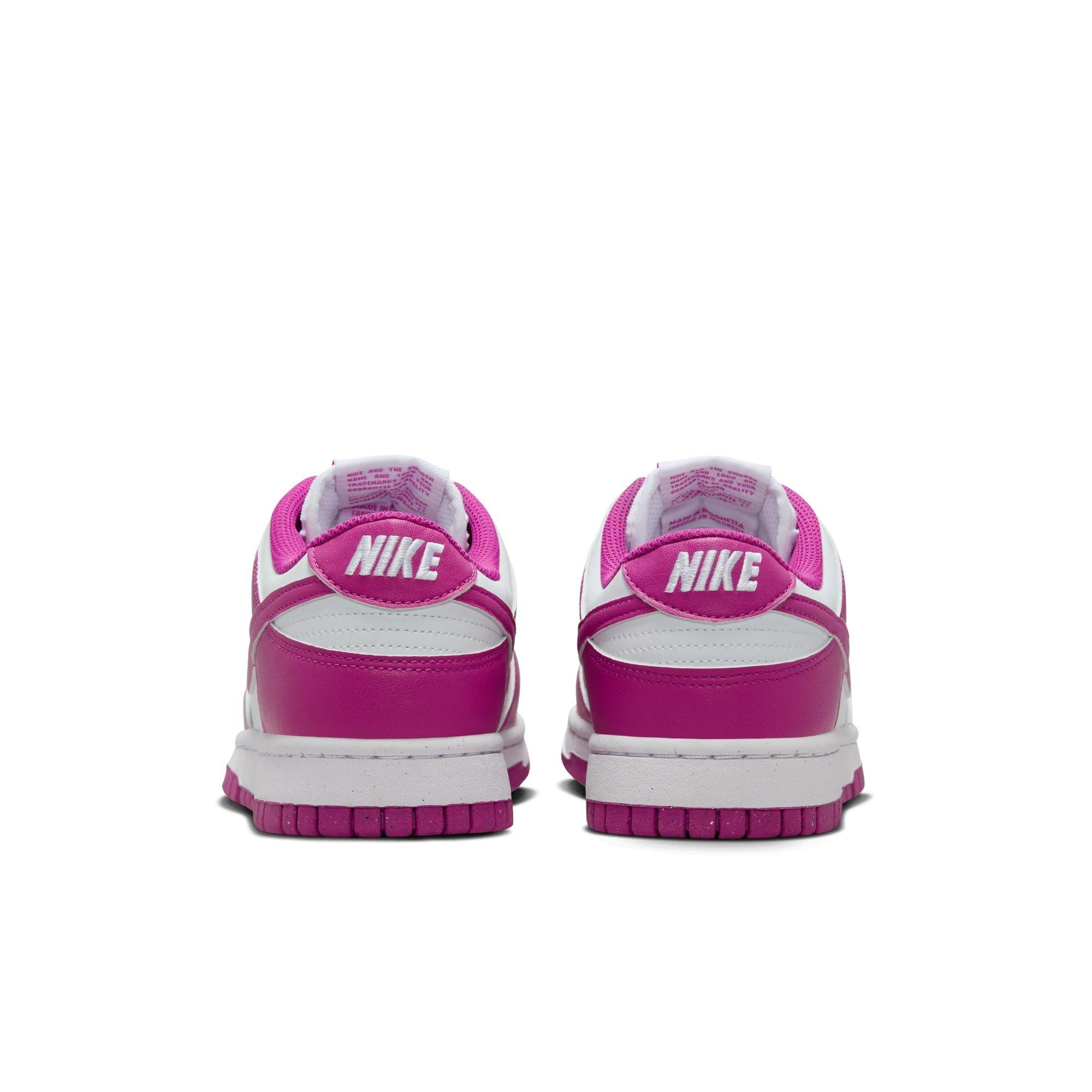 Nike Dunk Low "White/Hot Fuchsia" Women's Shoe - WHITE/PURPLE Thumbnail View 7