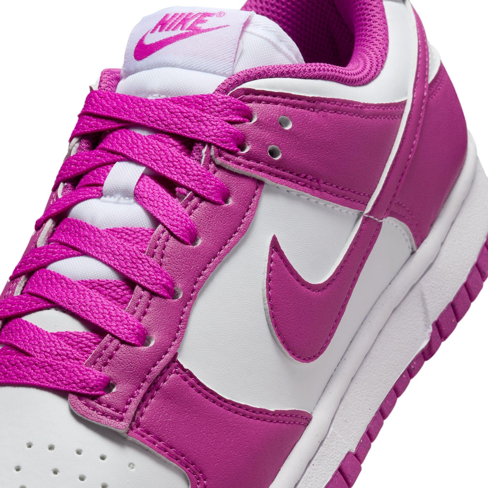 Nike Dunk Low "White/Hot Fuchsia" Women's Shoe - WHITE/PURPLE Thumbnail View 8