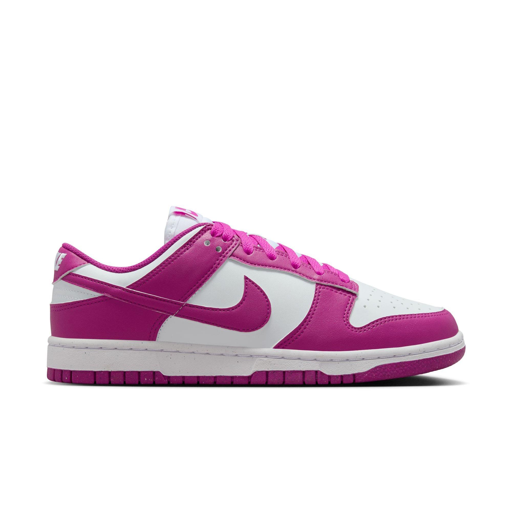 Nike Dunk Low "White/Hot Fuchsia" Women's Shoe - WHITE/PURPLE Thumbnail View 1