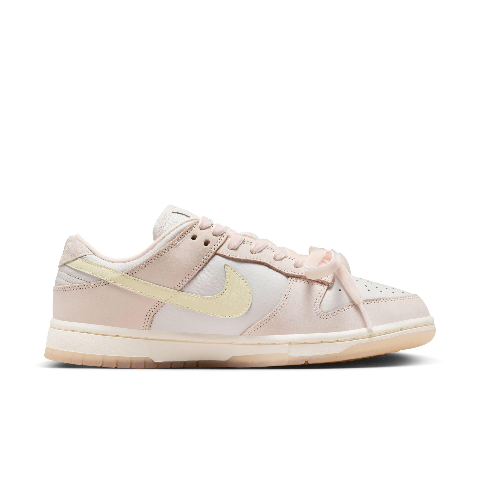 Nike Dunk Low Premium "Soft Pink" Women's Shoe - WHITE/PINK/SILVER Thumbnail View 2