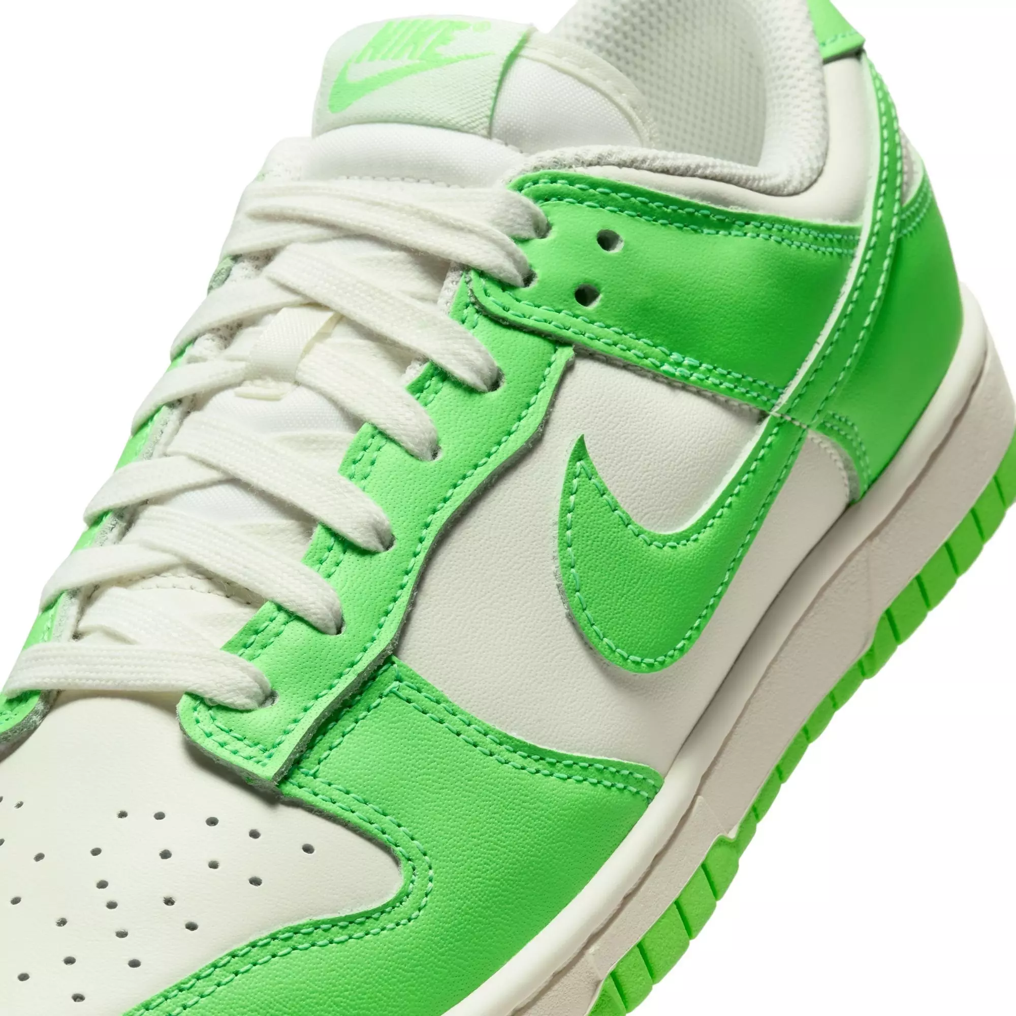 Nike Dunk Low "Sail/Green Strike" Women's Shoe - WHITE/LT GREEN