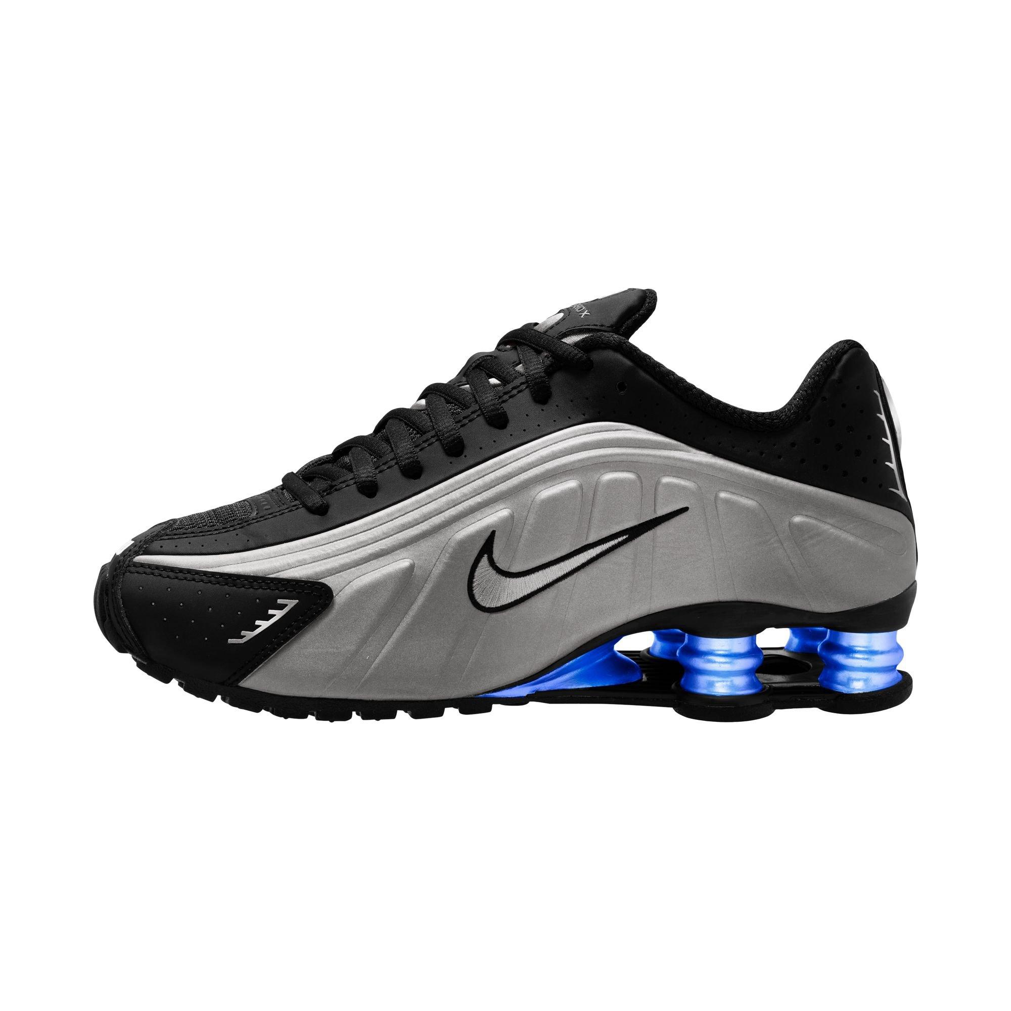 Nike Shox R4 "Black/Metallic Silver/Racer Blue" Women's Shoe - BLACK/BLUE Thumbnail View 4