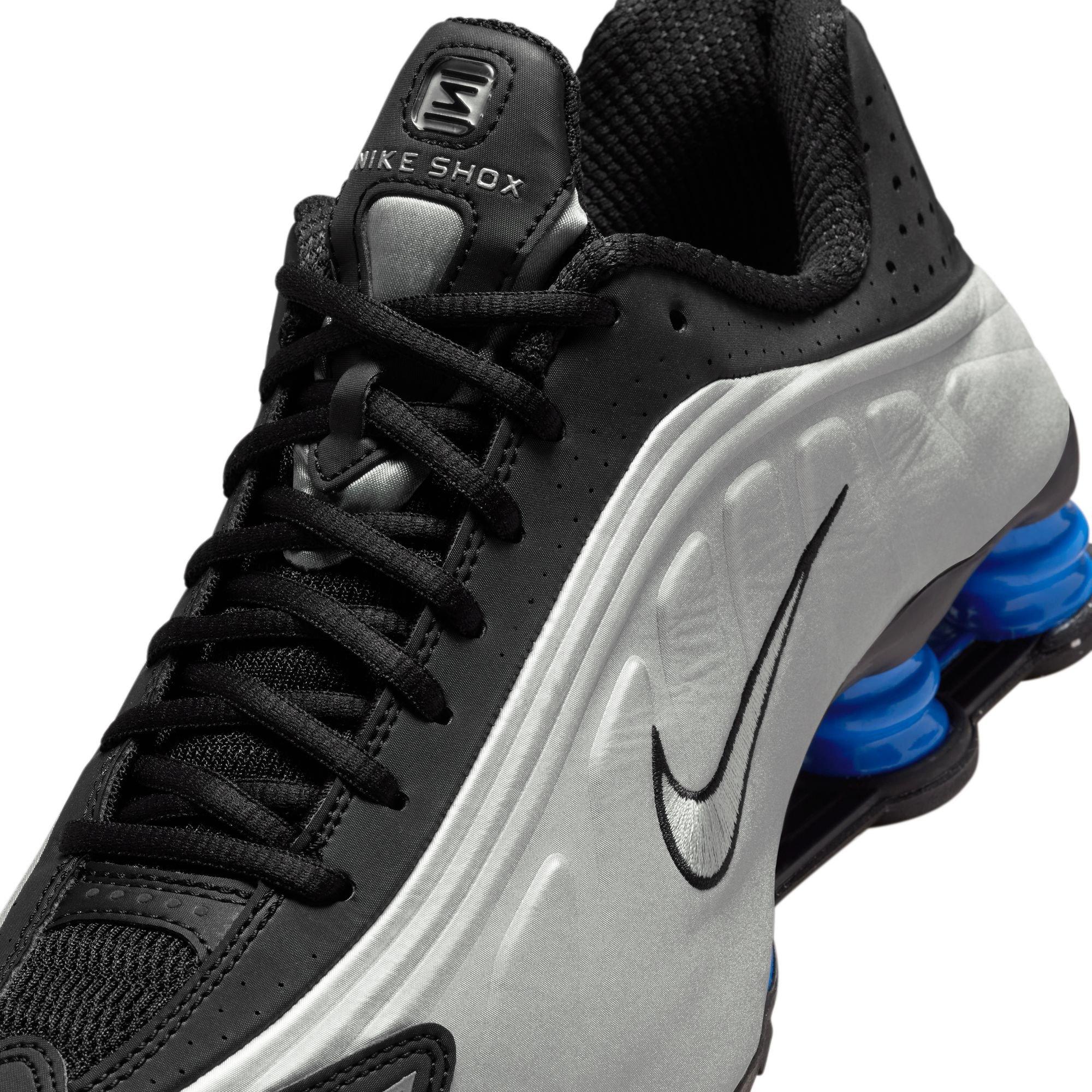 Nike Shox R4 Black Metallic Silver Racer Blue Women s Shoe Hibbett