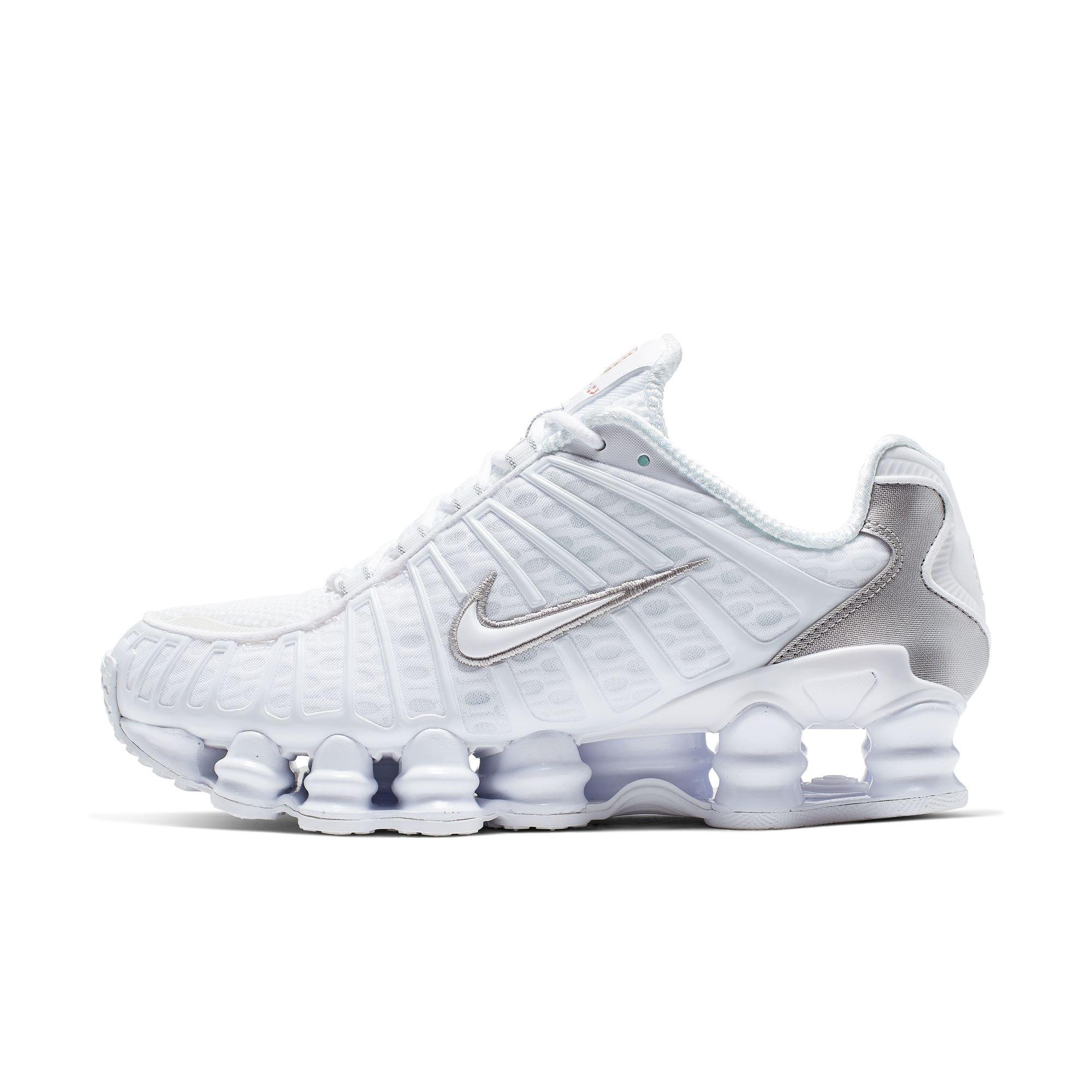 Nike Shox TL "White/Metallic Silver/Max Orange" Women's Shoe - WHITE/SILVER Thumbnail View 3