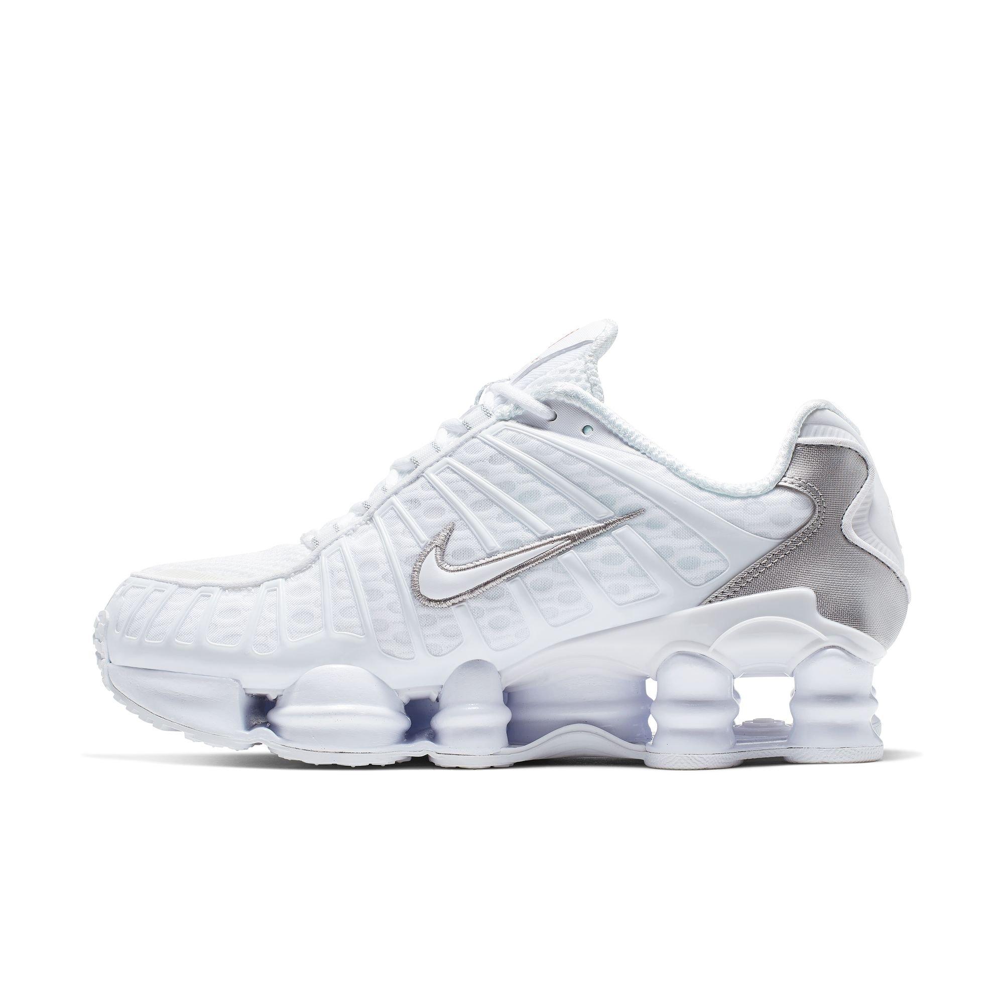 Nike Shox TL "White/Metallic Silver/Max Orange" Women's Shoe - WHITE/SILVER Thumbnail View 4
