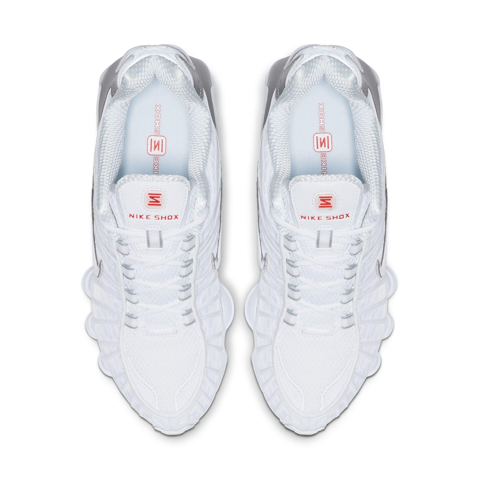 Nike Shox TL "White/Metallic Silver/Max Orange" Women's Shoe - WHITE/SILVER Thumbnail View 7