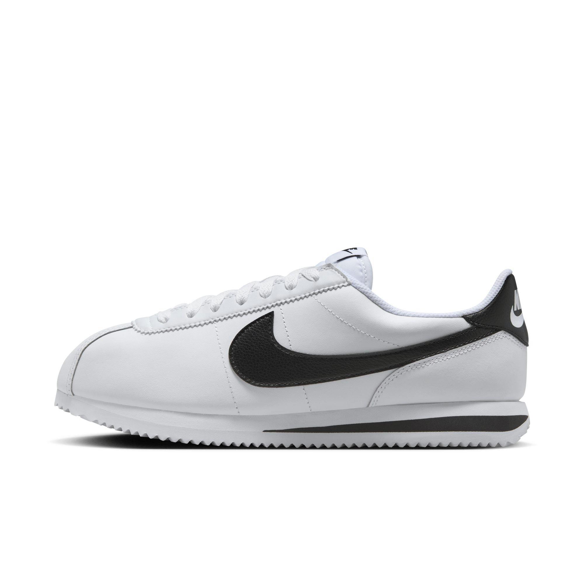 Nike Cortez Leather "White/Black" Women's Shoe - WHITE/BLACK Thumbnail View 3