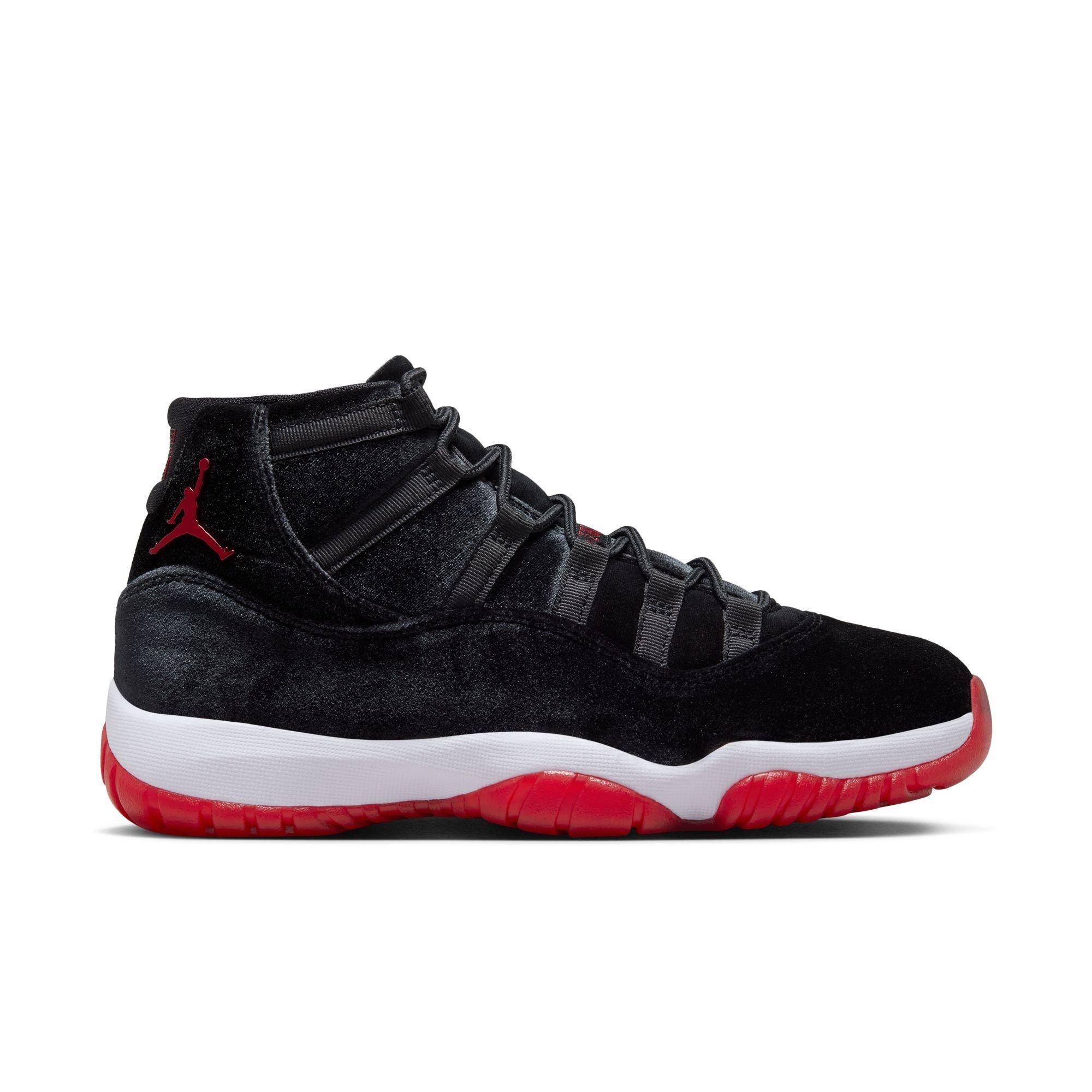 Jordan 11 Retro "Bred Velvet" Women's Shoe - BLACK/GYM RED/WHITE Thumbnail View 1
