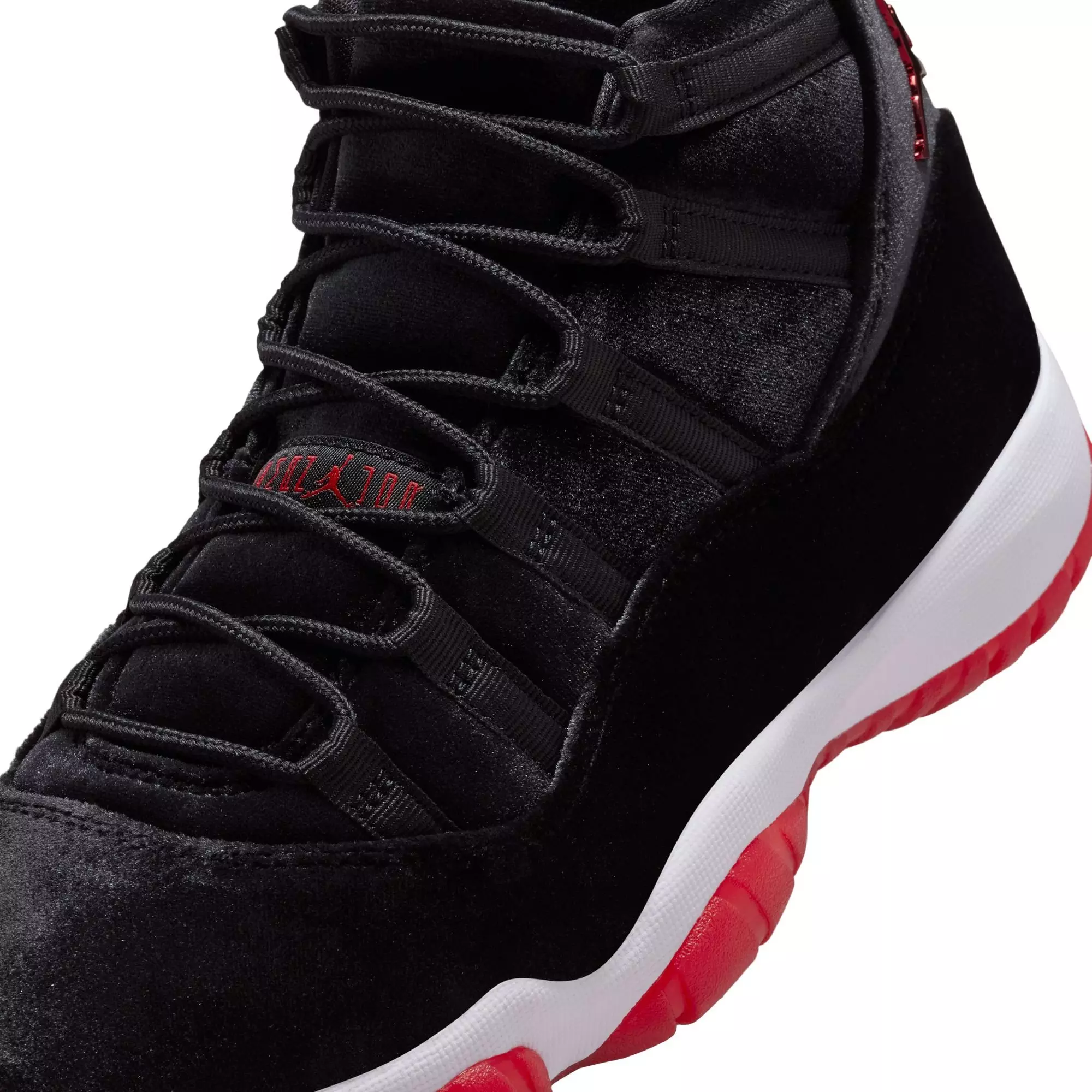 Jordan 11 Retro "Bred Velvet" Women's Shoe - BLACK/GYM RED/WHITE