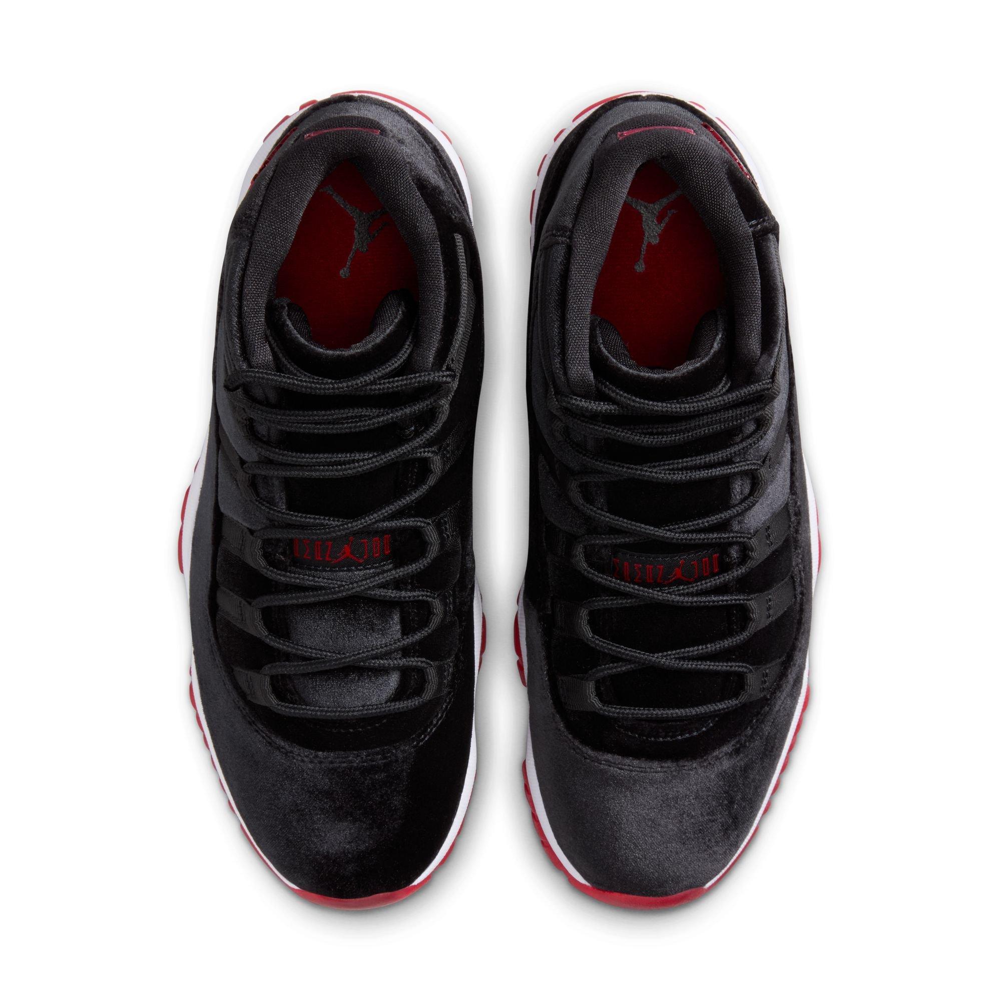 Jordan 11 Retro "Bred Velvet" Women's Shoe - BLACK/GYM RED/WHITE Thumbnail View 9