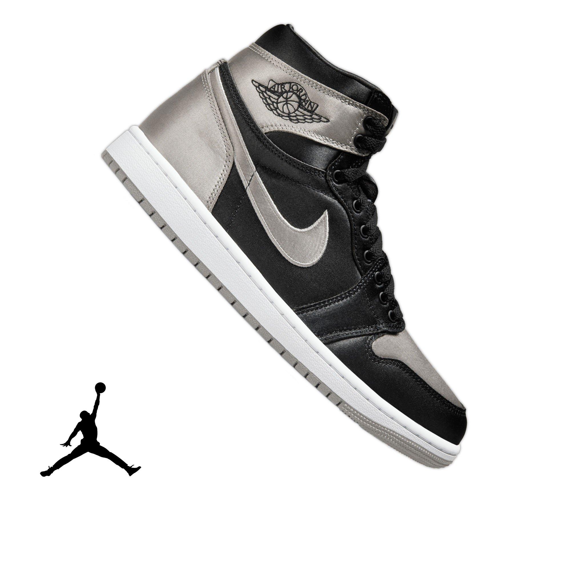 Jordan 1 Retro High OG "Satin Shadow" Women's Shoe - BLACK/MEDIUM GREY/WHITE