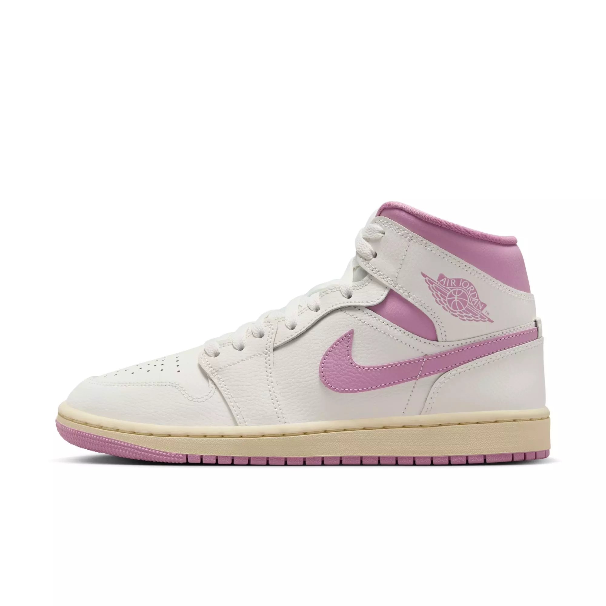 Jordan 1 Mid "Sail/Orchid/Muslin" Women's Shoe - WHITE/PINK