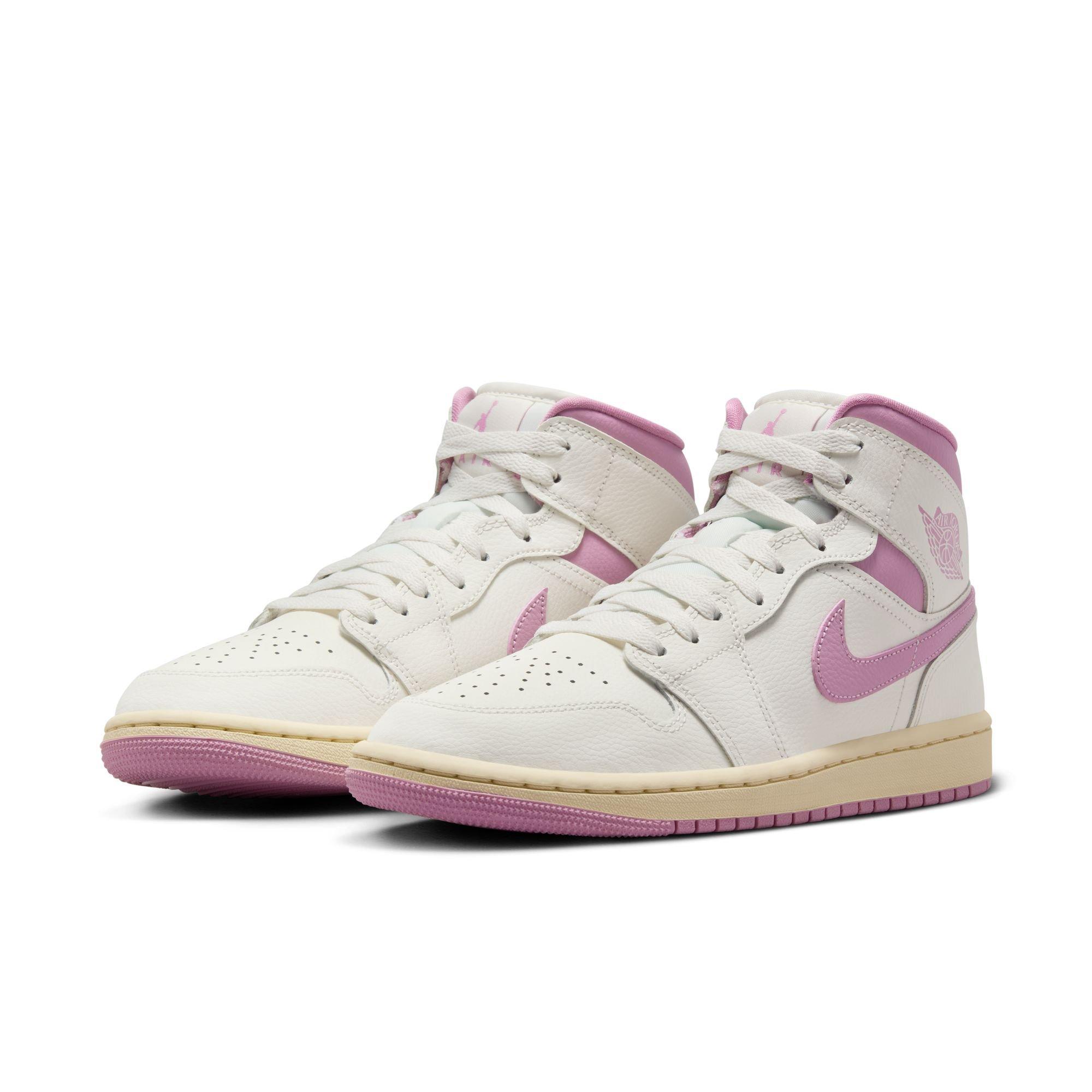 Jordan 1 Mid "Sail/Orchid/Muslin" Women's Shoe - WHITE/PINK Thumbnail View 5