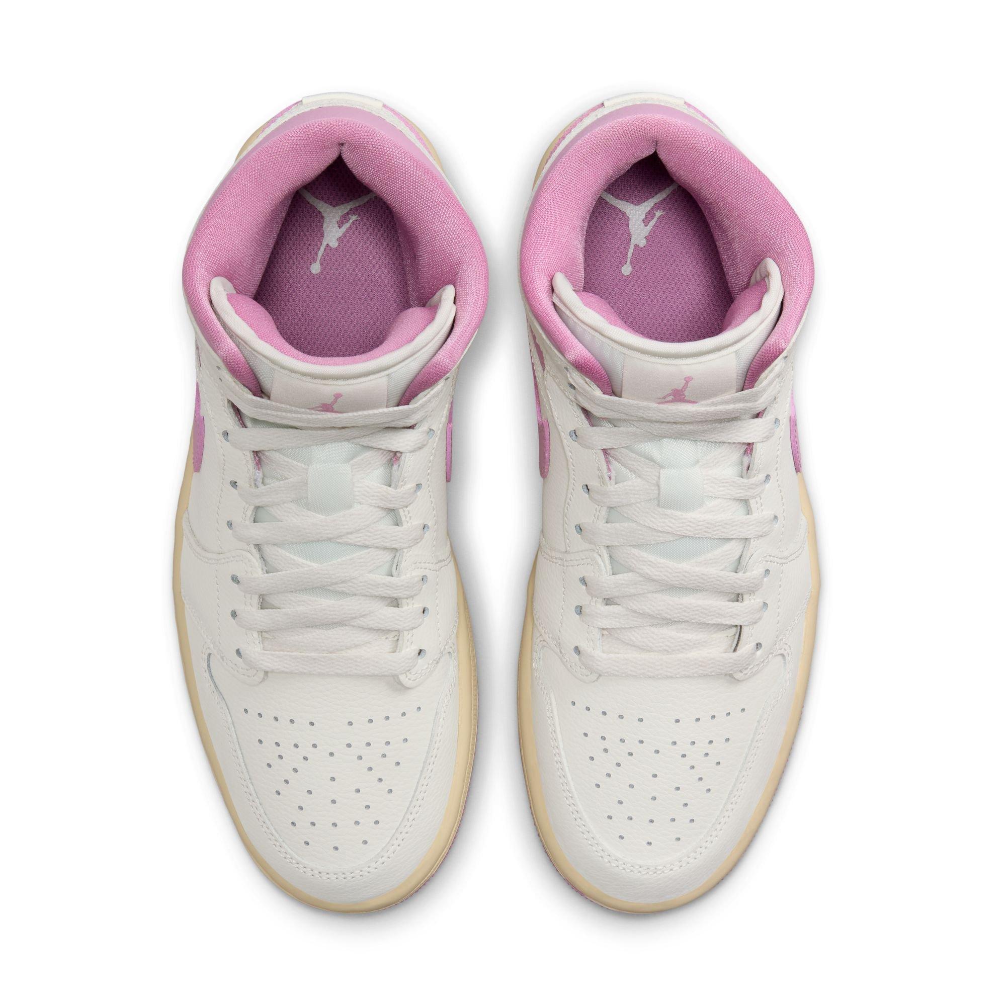 Jordan 1 Mid "Sail/Orchid/Muslin" Women's Shoe - WHITE/PINK Thumbnail View 6